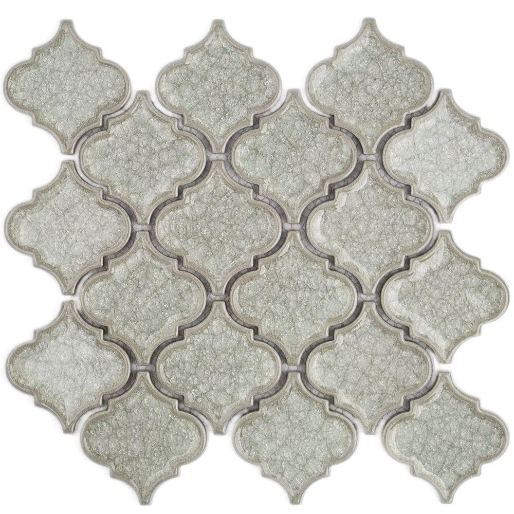 Artmore Tile EXT3RD102303 Sample- Graeco White 3-in x 6-in Polished Glass Patterned Floor and Wall Tile