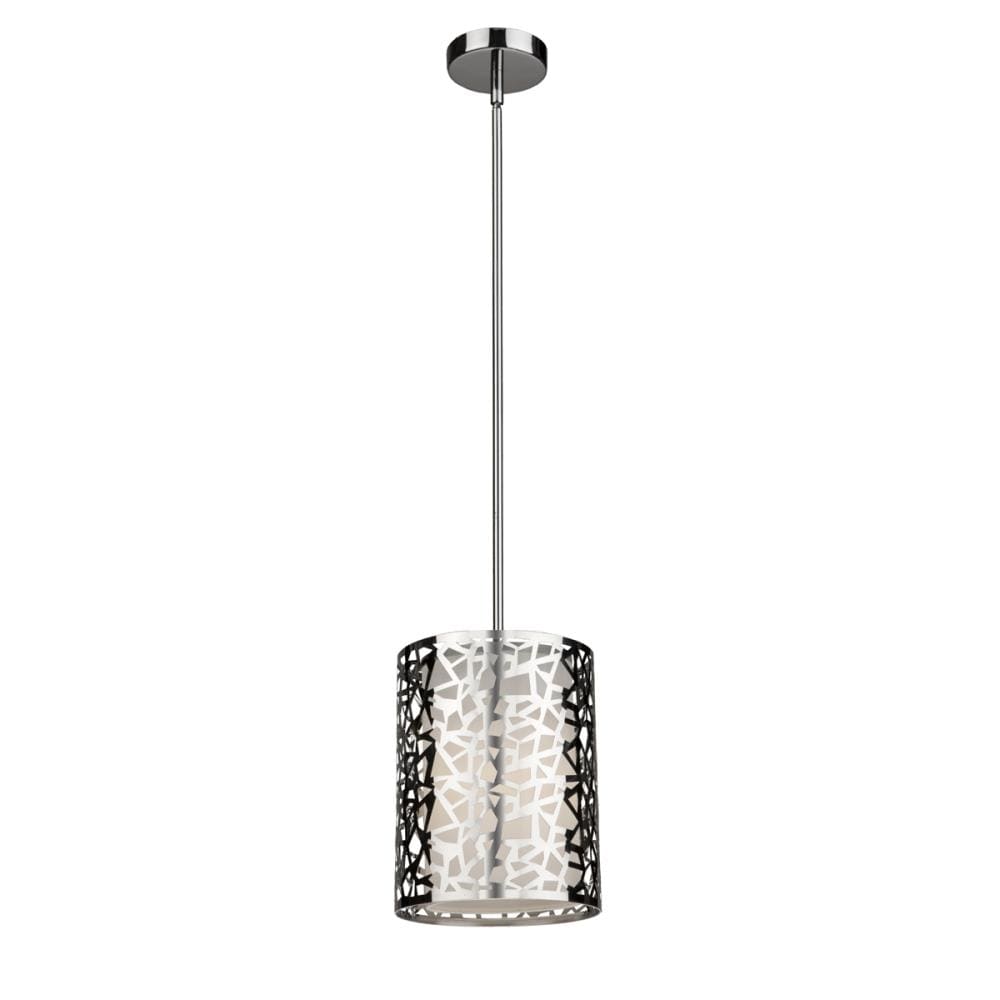 ARTCRAFT AC11061CH Bayview Chrome and White Transitional Cylinder Mini Hanging Pendant Light