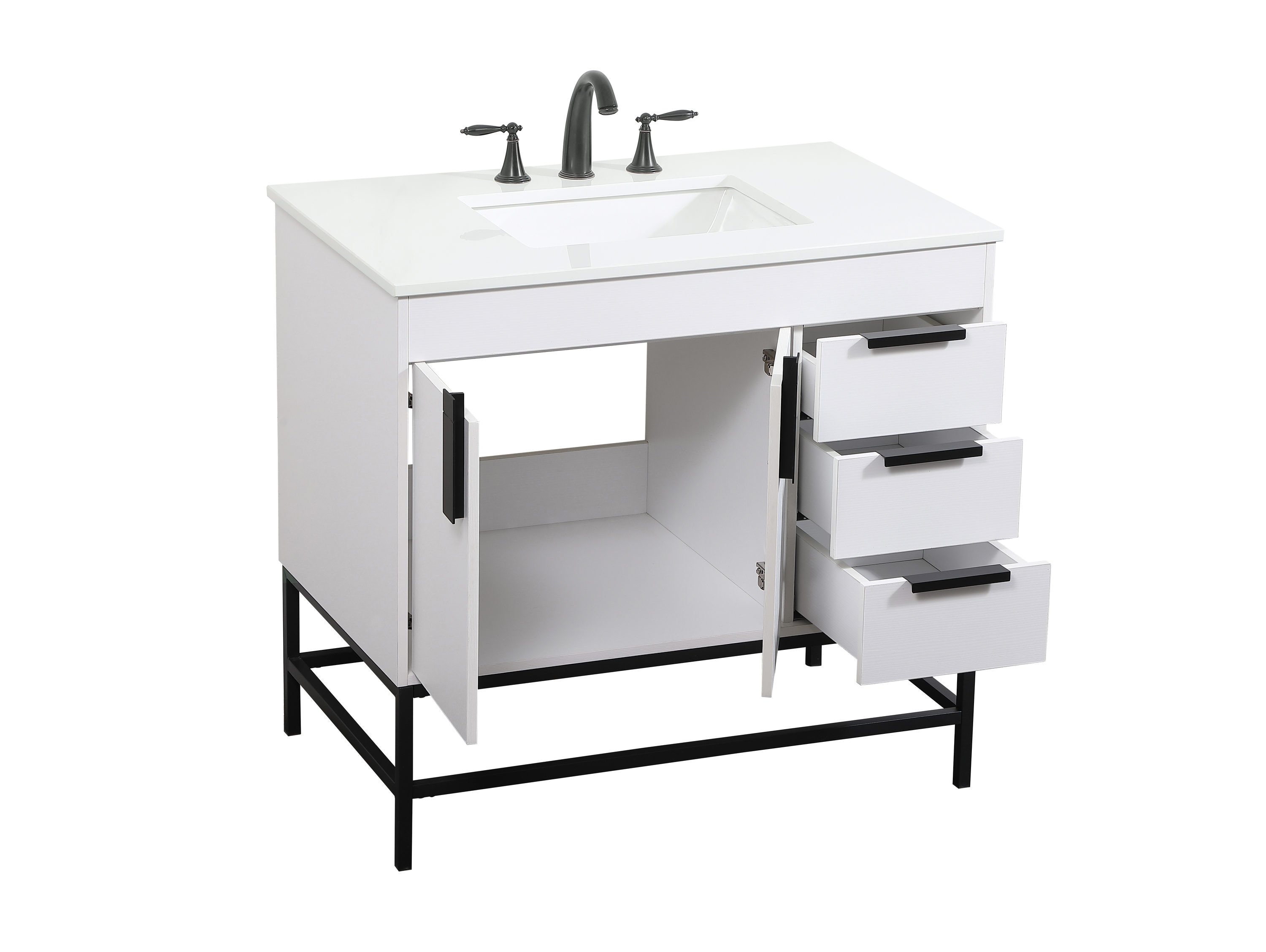 Elegant Decor HF146508MWH Bath-Vanity-Combo - View #10