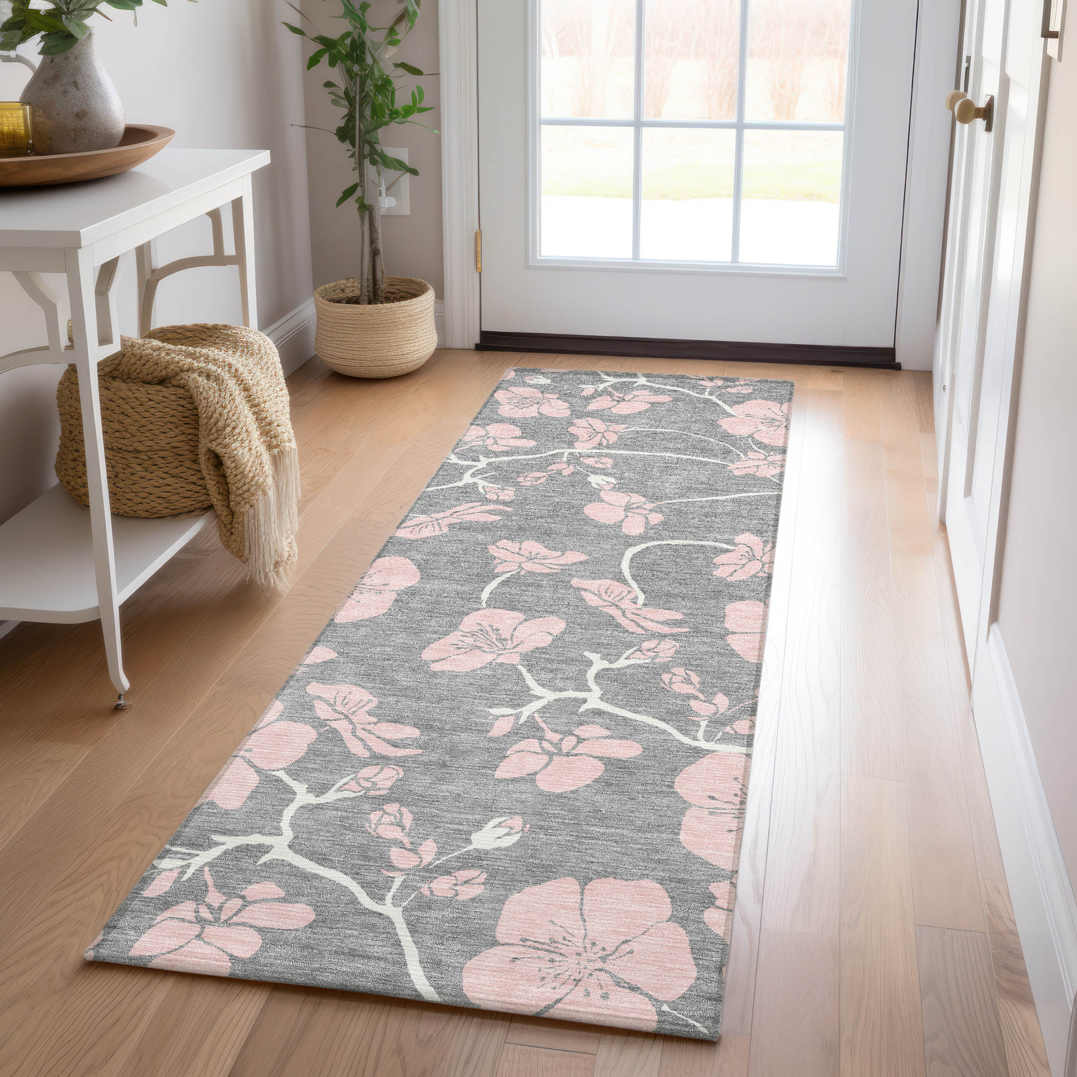 Addison Rugs ACN1034GY2X8 Chantille ACN1034GY 2 x 7 (ft) Polyester Gray Rectangular Indoor/Outdoor Geometric Machine washable Runner rug