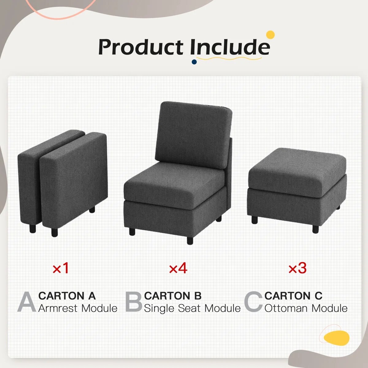 U-HOMY WJ-192DG-HM Sofas-Loveseats - View #5
