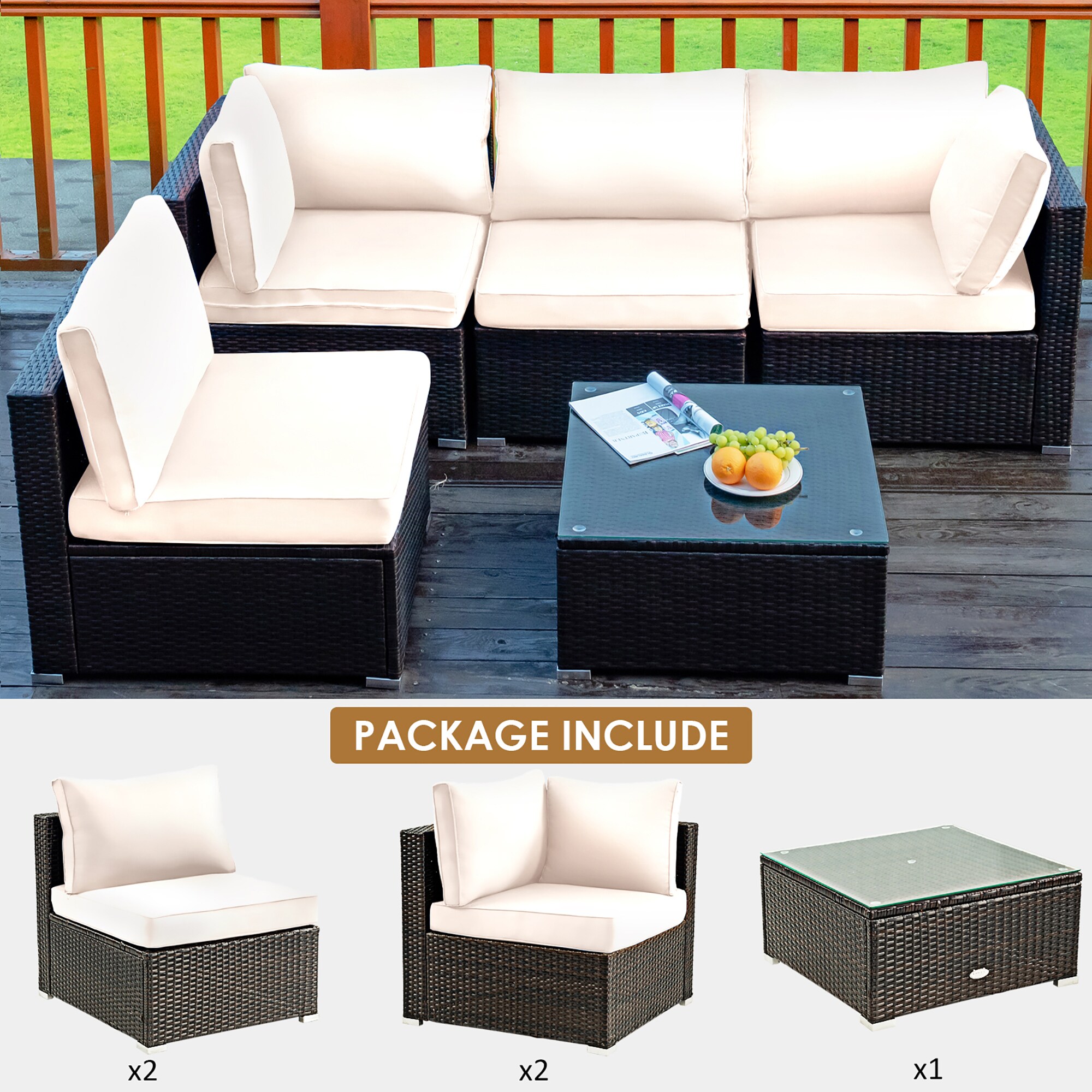 Costway LWS00837 Patio-Conversation-Sets - View #3