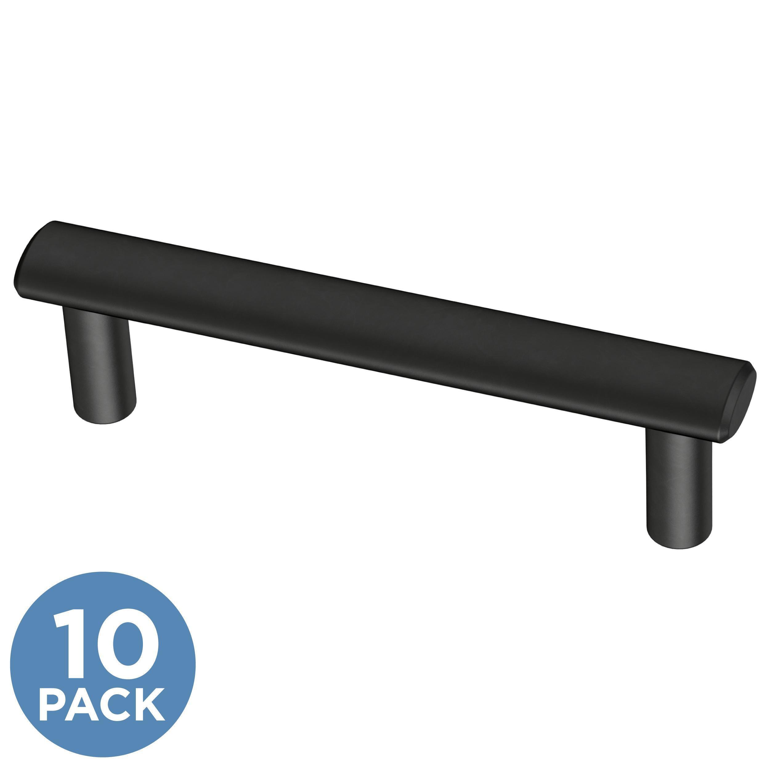 Brainerd Foundations 3-in Center to Center Matte Black Oval Bar Drawer Pulls  (10-Pack) in the Drawer Pulls department at