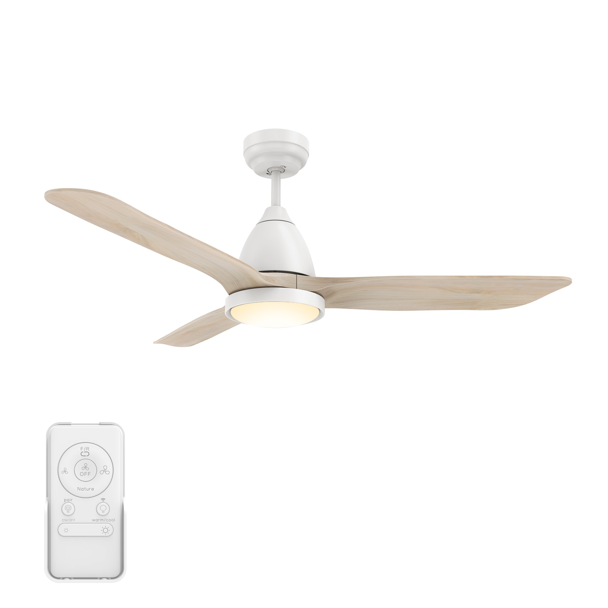 Hinkley Iver 56-in Metallic Matte Bronze Integrated LED Indoor/Outdoor Downrod or Flush Mount Smart Propeller Ceiling Fan with Light and Remote (3-Blade) 905756FMM-LWD Sansujyuku sansujyuku.com