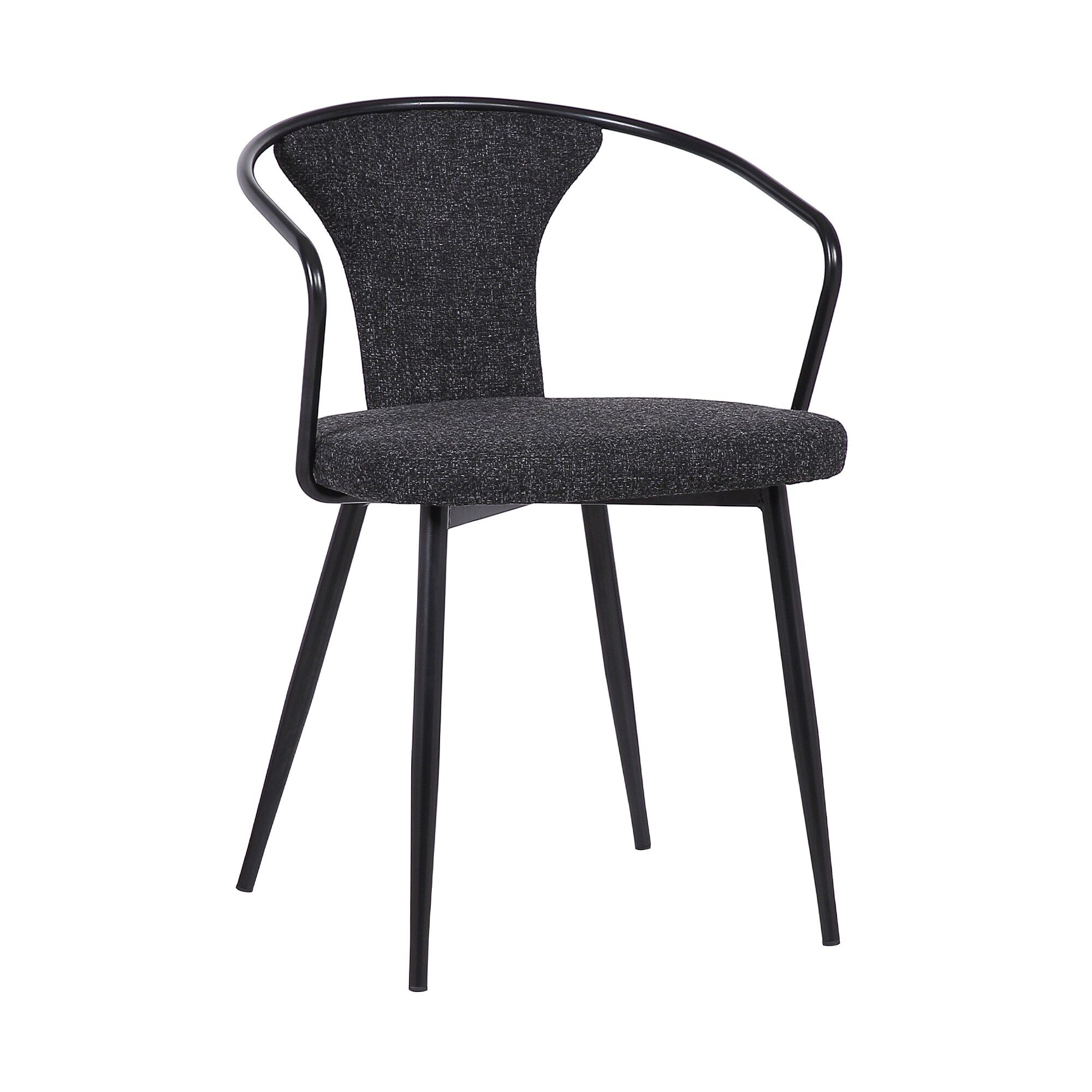Armen Living LCFCSIBLBL Set of Francis Contemporary/Modern Polyester/Polyester Blend Upholstered Dining arm chair ( Metal Frame )