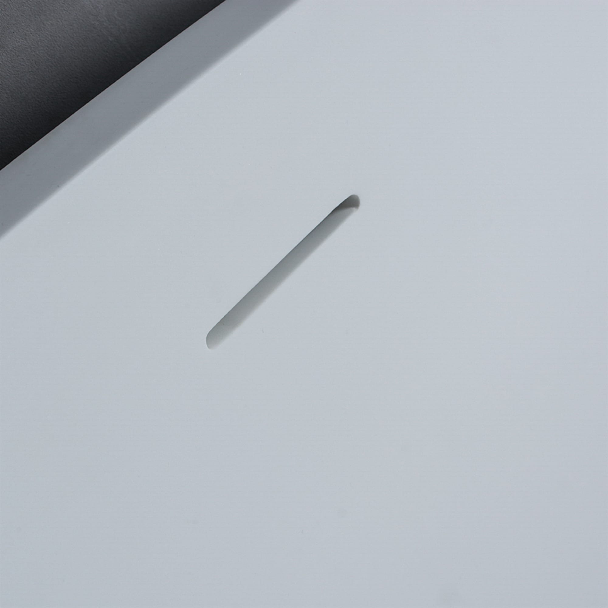 65'' White Solid Surface Freestanding Soaking Bathtub