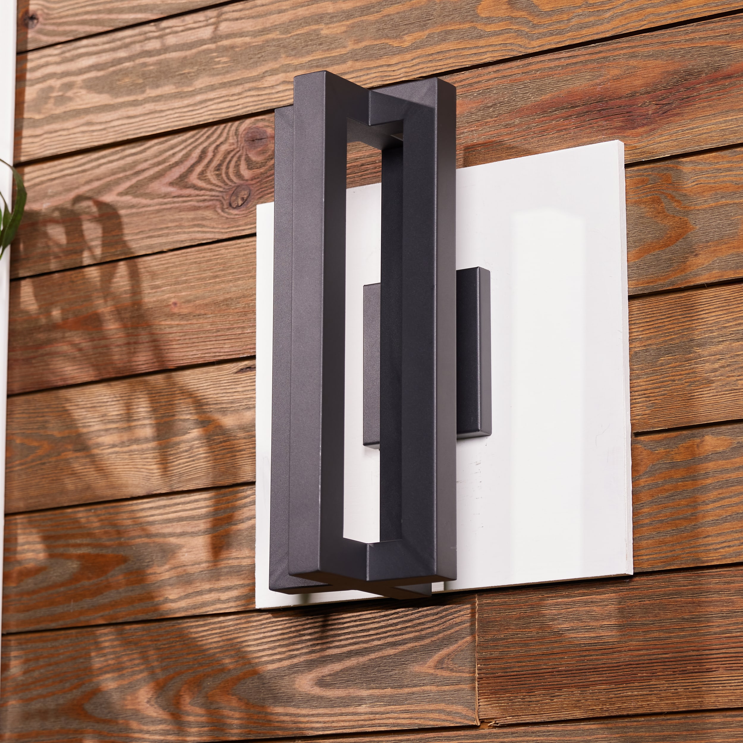 Modern Matte Black 18" LED Outdoor Wall Lantern