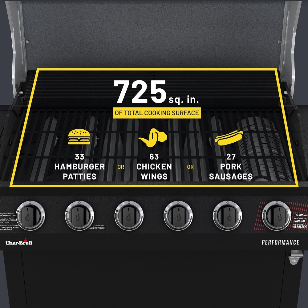 Char-Broil Performance Series Black 6-Burner Liquid Propane Gas Grill with 1 Side Burner 463259223 simolary.com 20 Char-Broil Performance Series Black 6-Burner Liquid Propane Gas Grill with 1 Side Burner 463259223 Simolary simolary.com 20