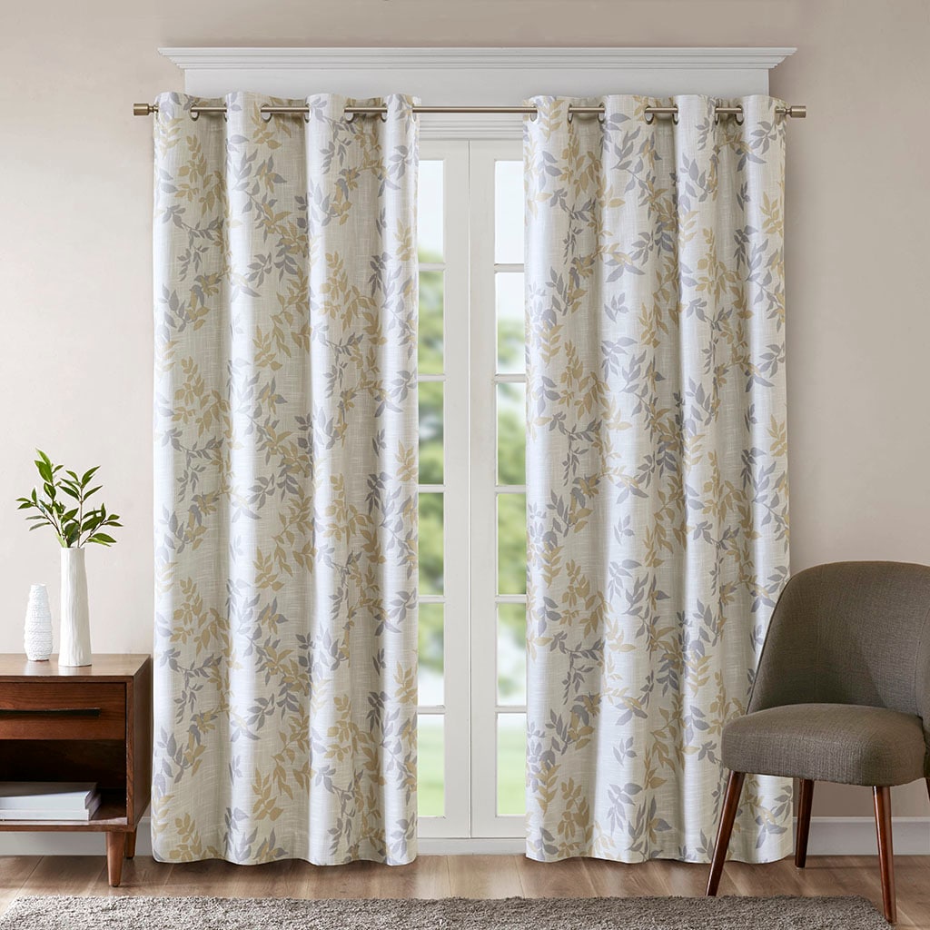Blisstyle Printed Botanical Blackout Curtain Panel Linen Curtains Living Room Bedroom Kitchen