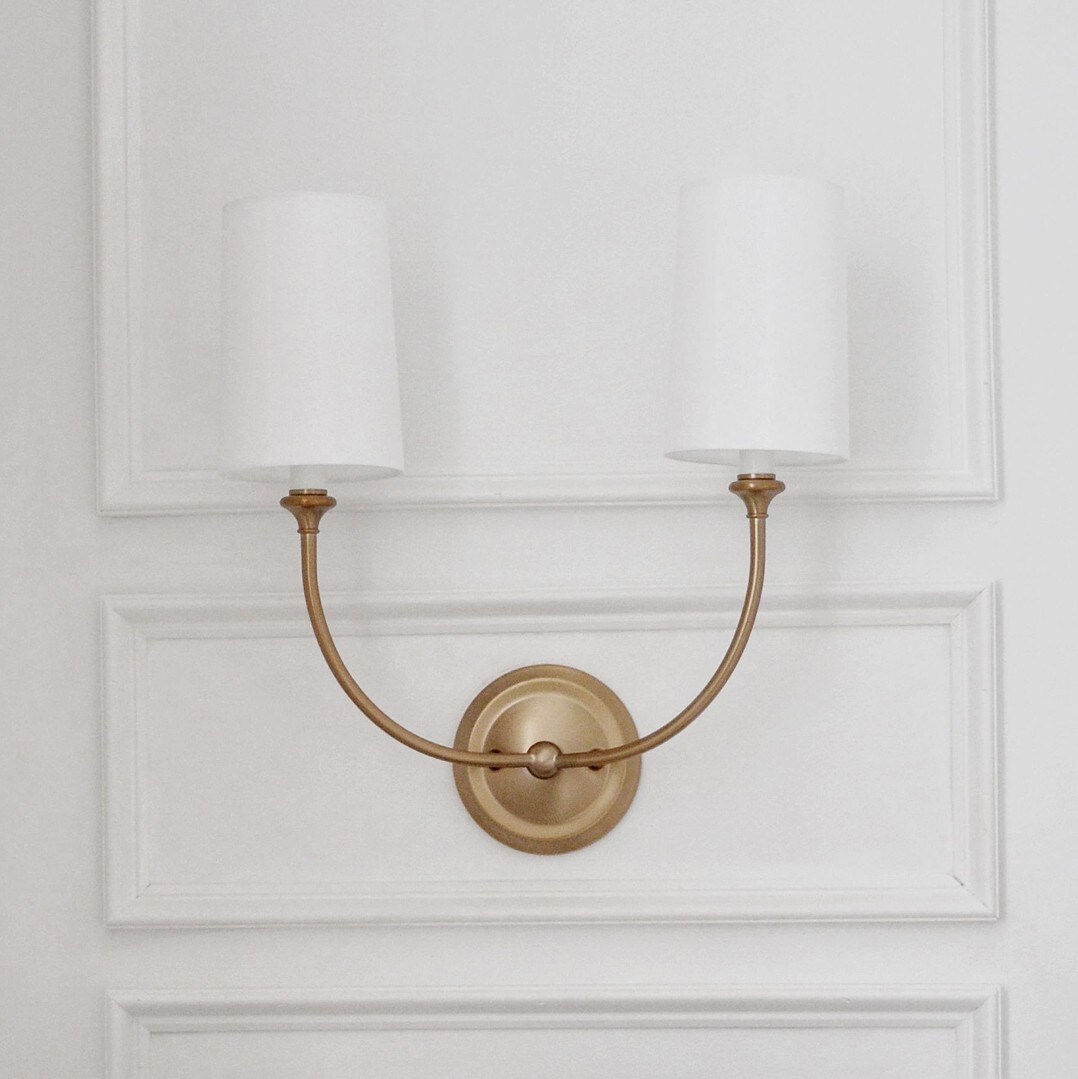 Crystorama Sylvan 15.5-in W 2 -Light Polished Gold Transitional Wall Sconce