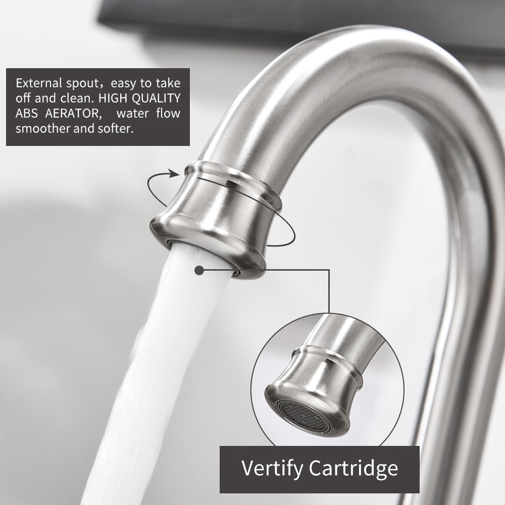 Satin Nickel 2-Handle Widespread Bathroom Faucet with Metal Drain