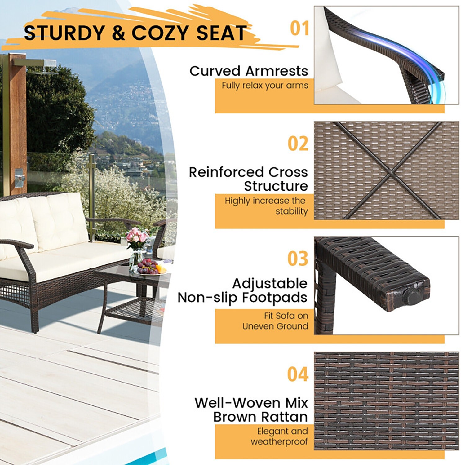 GZMR TMOD000805BR Patio-Conversation-Sets - View #5