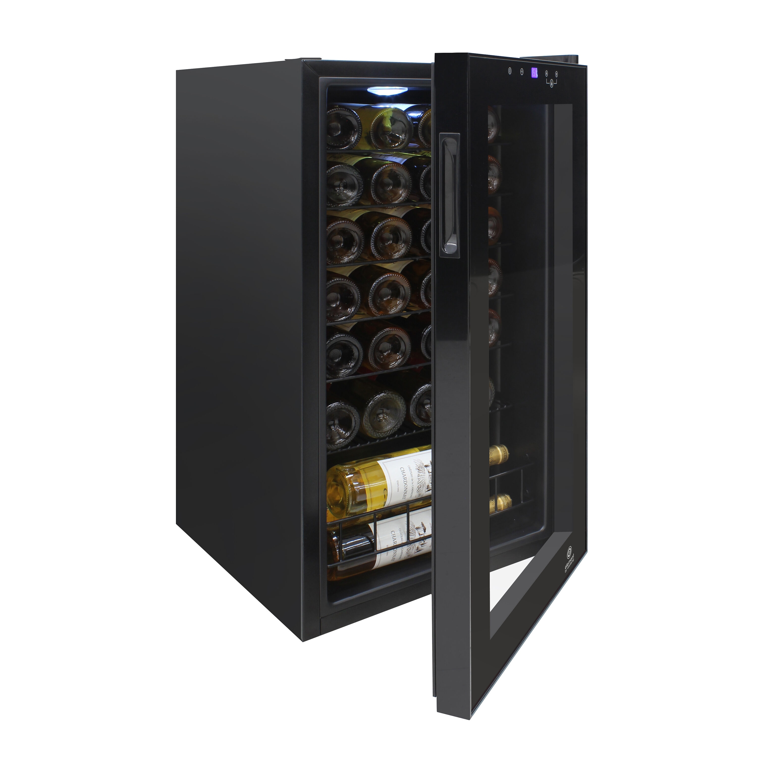 Vinotemp 18.9-in W 28-Bottles Black Freestanding Indoor Wine Cooler EL ...