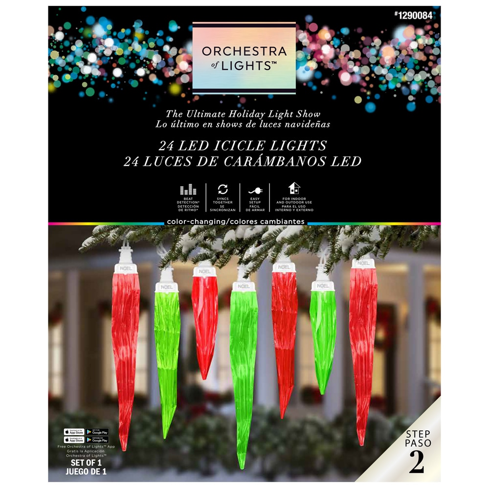 24 orders Gemmy Orchestra of Lights Color-Changing LED Icicle Lights New