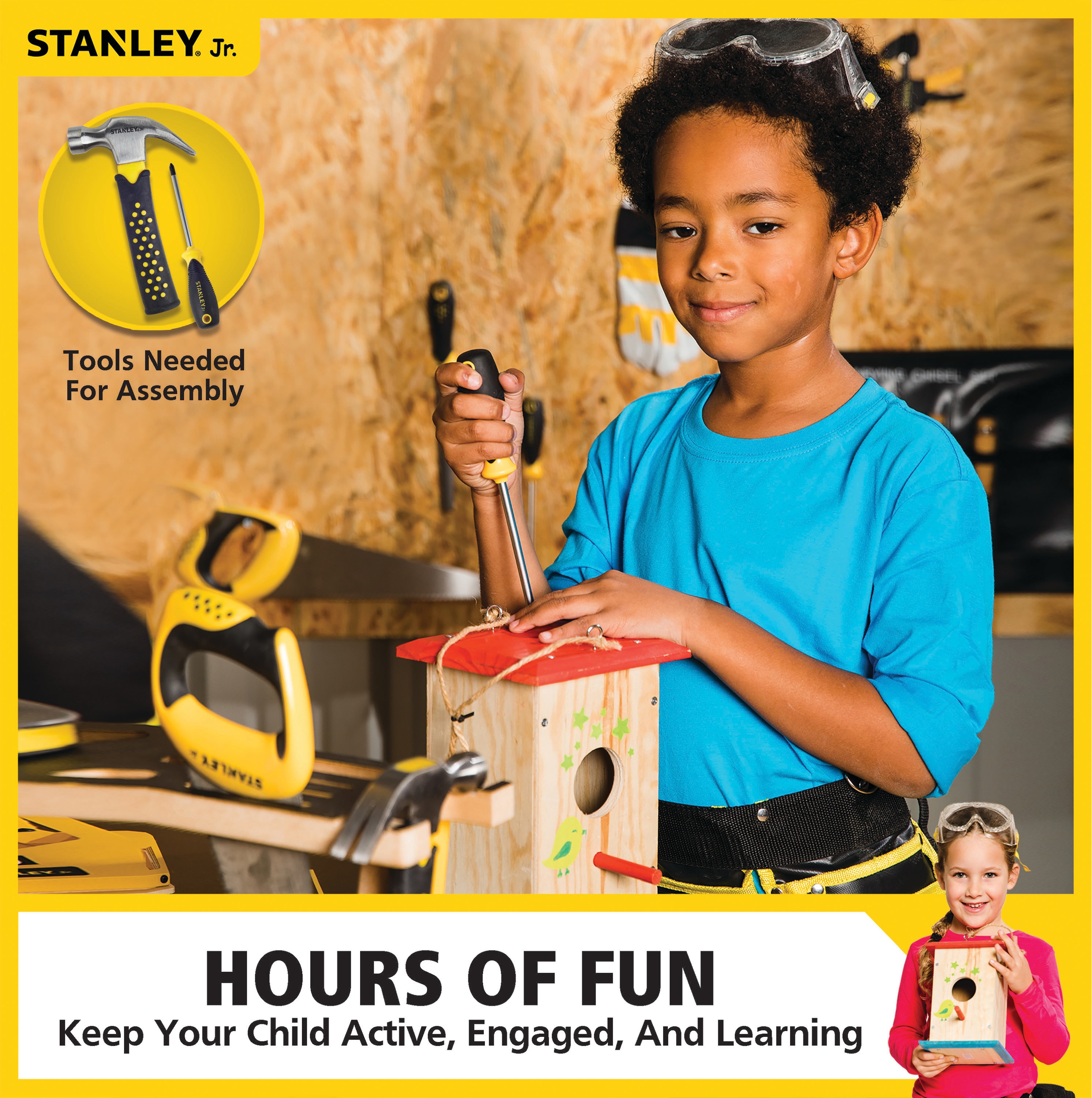 Stanley Jr. Kid's Beginner Project Kit - Complete Wood Building Set for  Ages 5+, Assembled Dimensions: 3.8-in x 5.6-in x 2.8 in the Kids Project  Kits department at