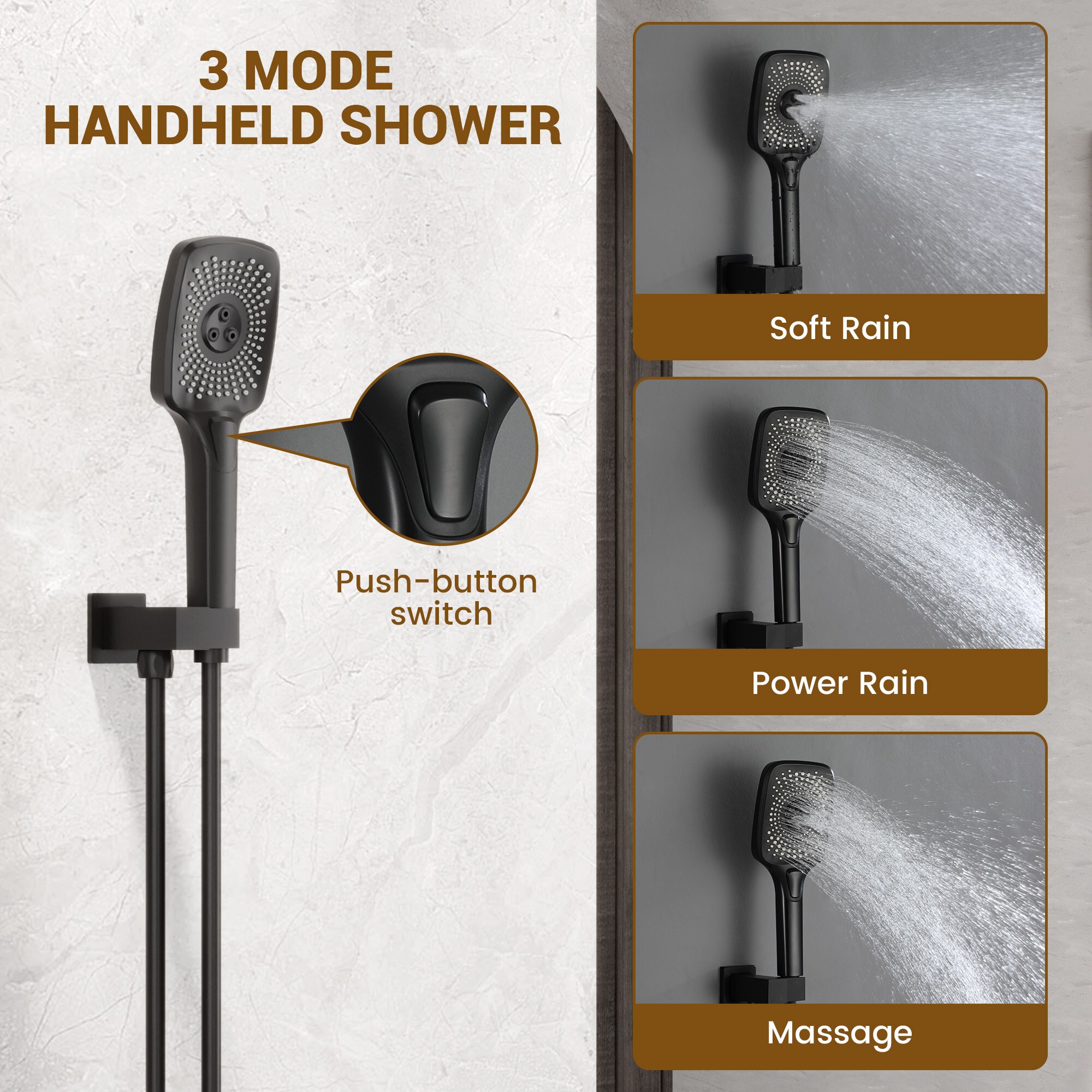 CASAINC CA-A4361-MB Showerhead-Bar-Panels - View #6