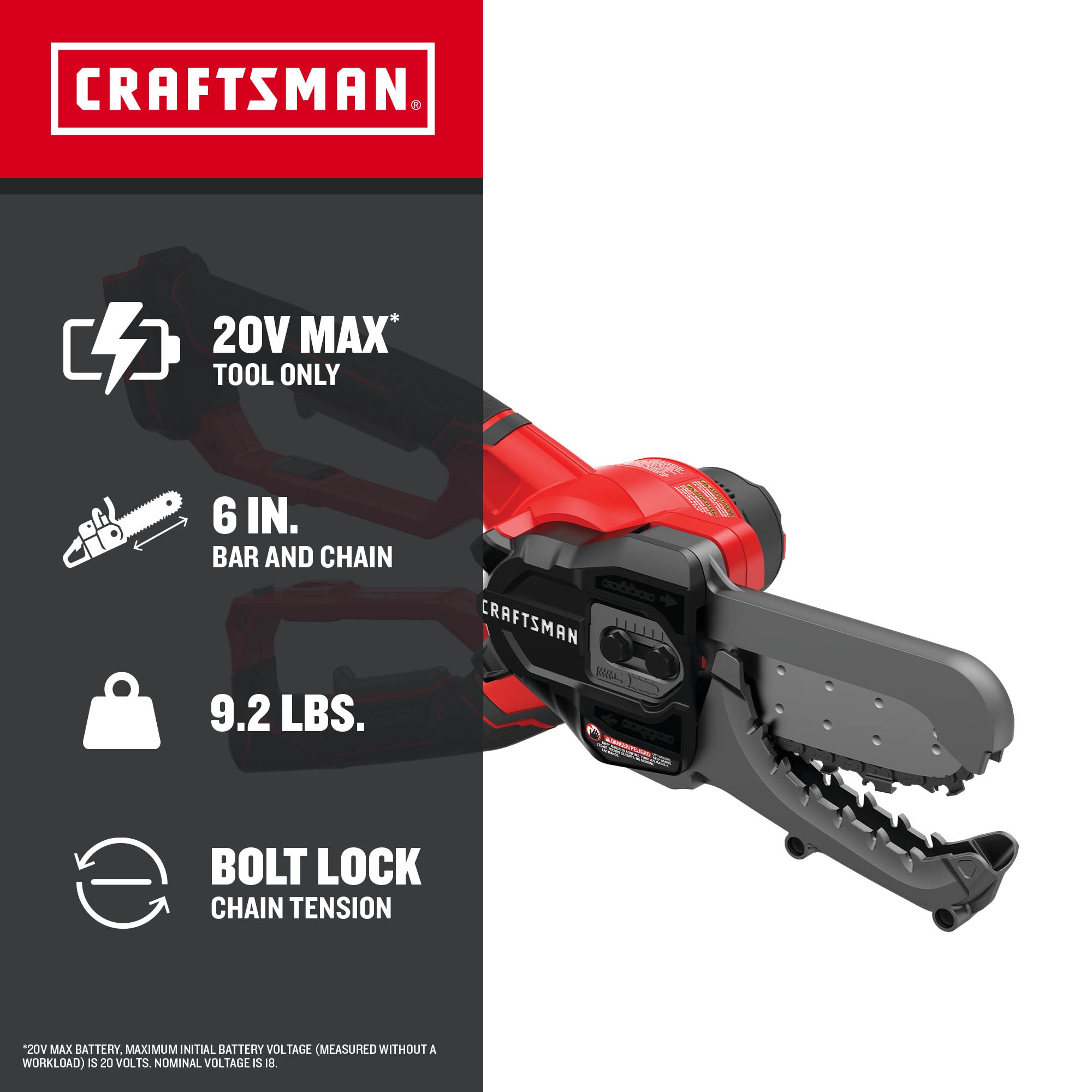 CRAFTSMAN CMCCSL621B Cordless-Chainsaw - View #2