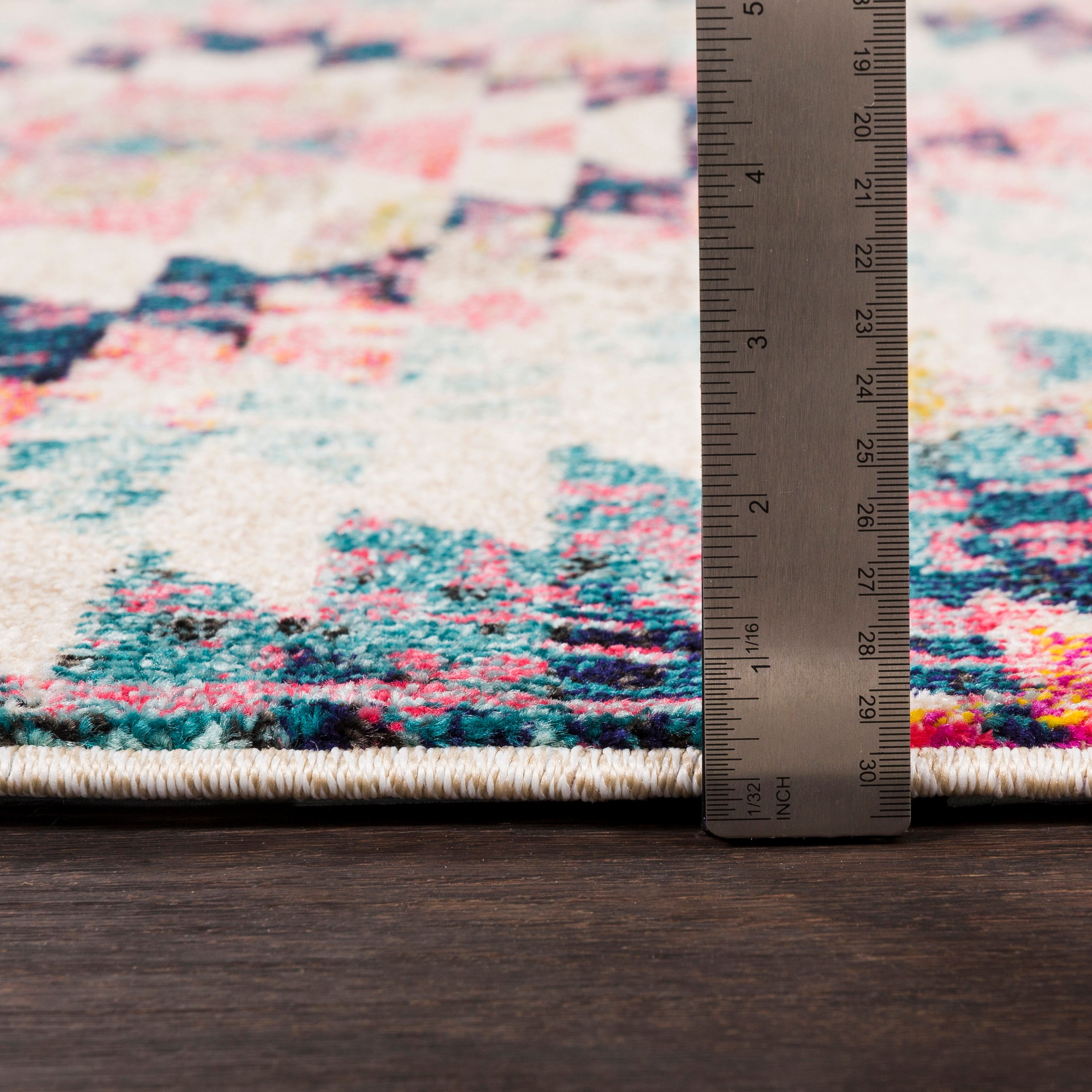 Handmade Blue Geometric Tufted Rectangular Area Rug 6'7" x 9'