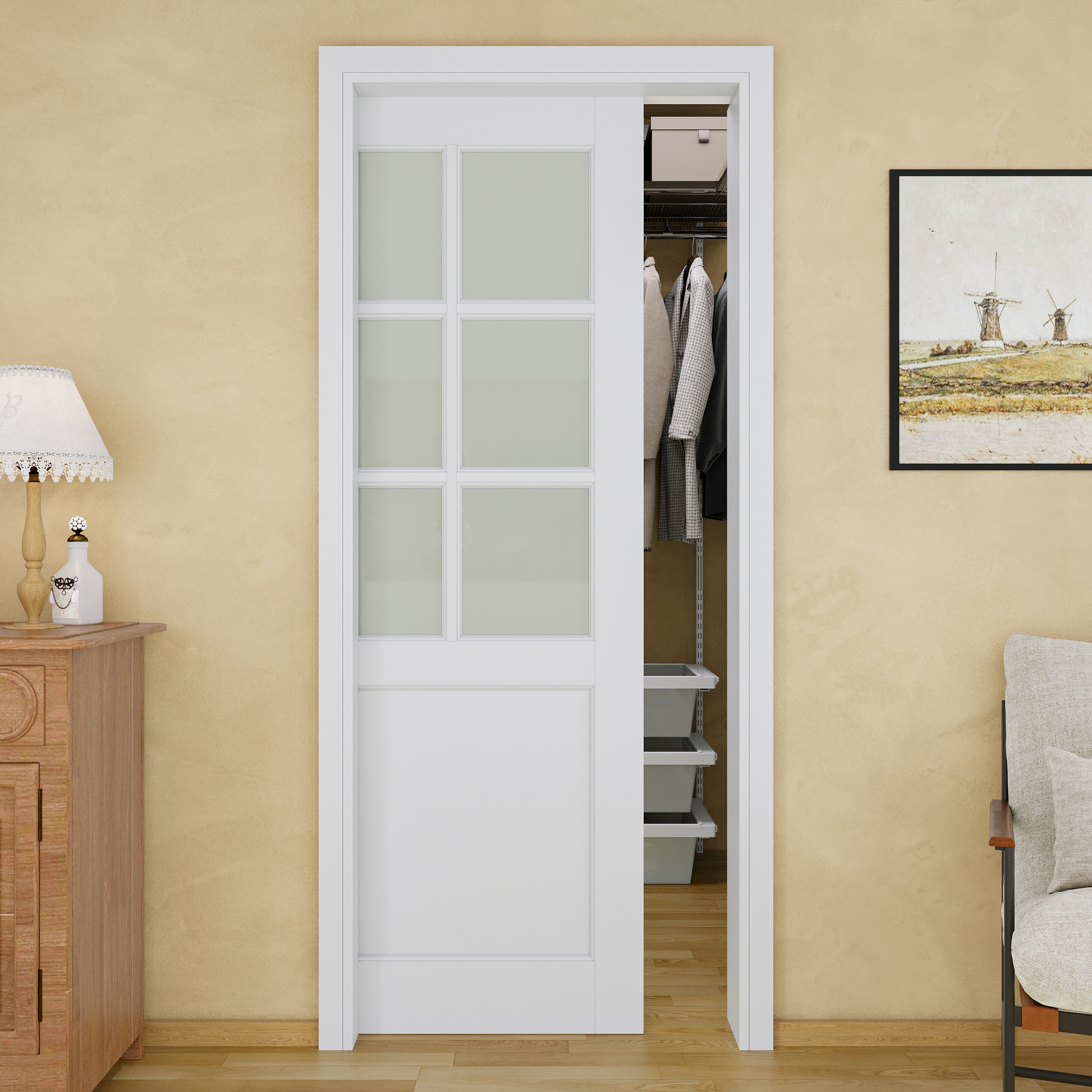 JUJUBON IN-PDPKSC-6GBL-36 Pocket-Doorframe-Screens - View #2