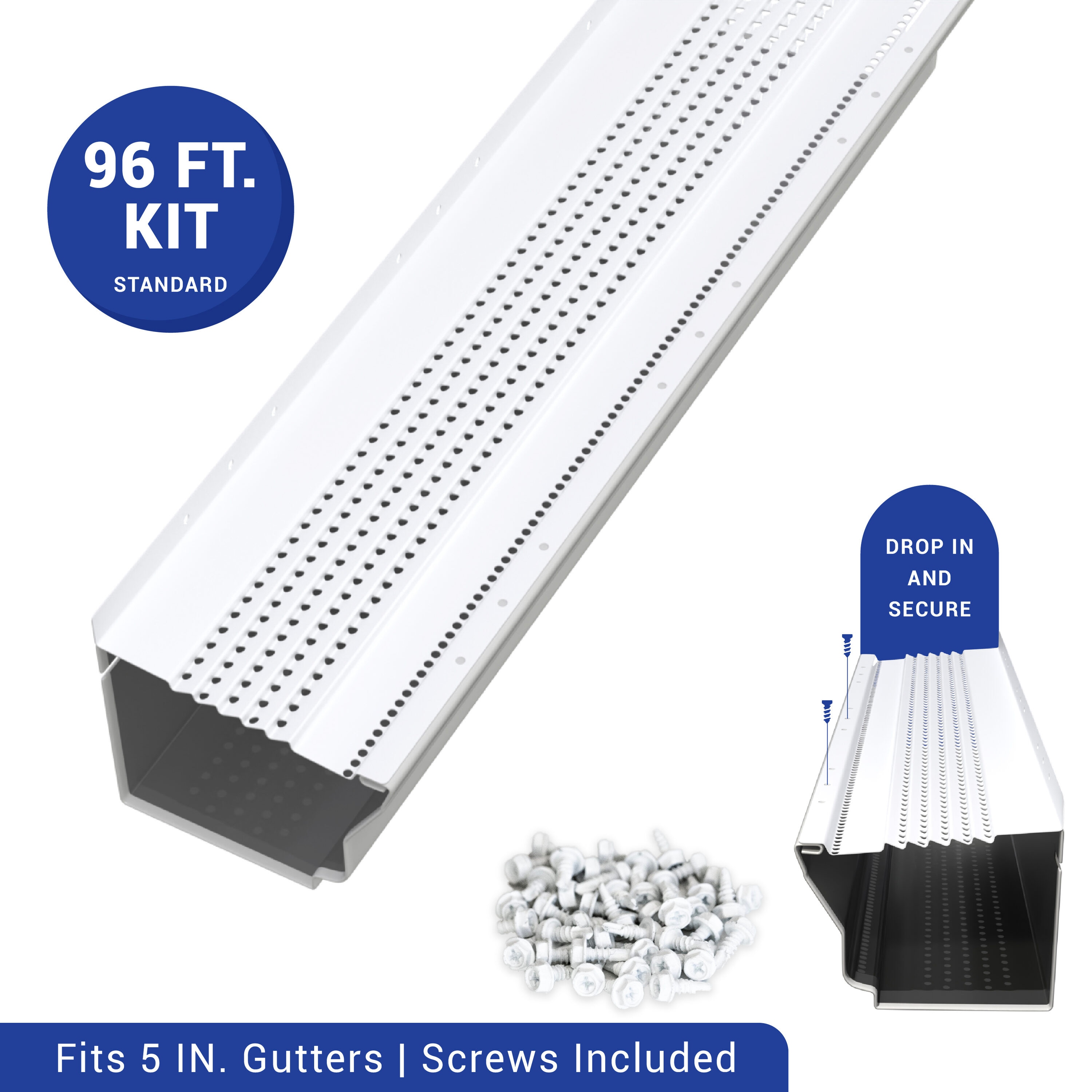 Atlas Gutter Guard AT96AAW Aluminum 5-in x 4-ft Gutter guard 24 -Pack