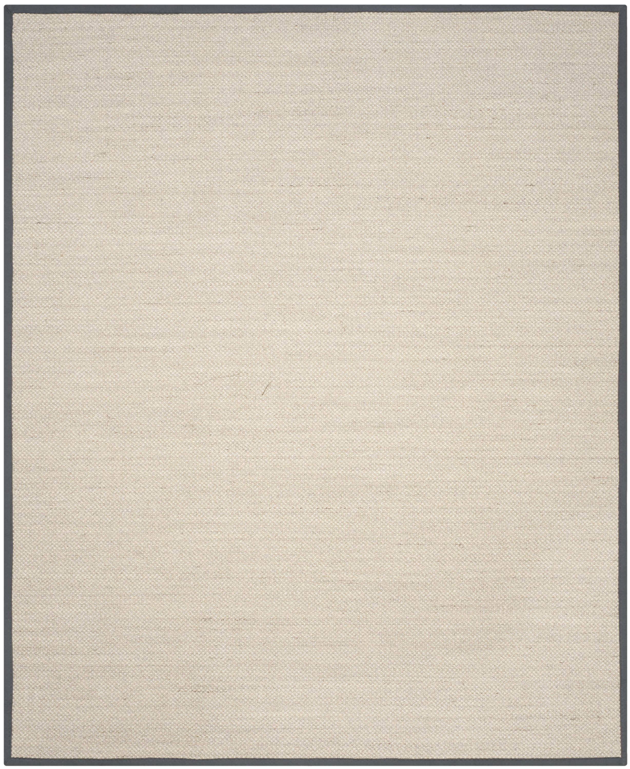 Safavieh NF143D-8 Natural Fiber Pines 8 x 10 (ft) Loomed Sisal Marble/Dark Gray Rectangular Indoor Solid Coastal Area rug