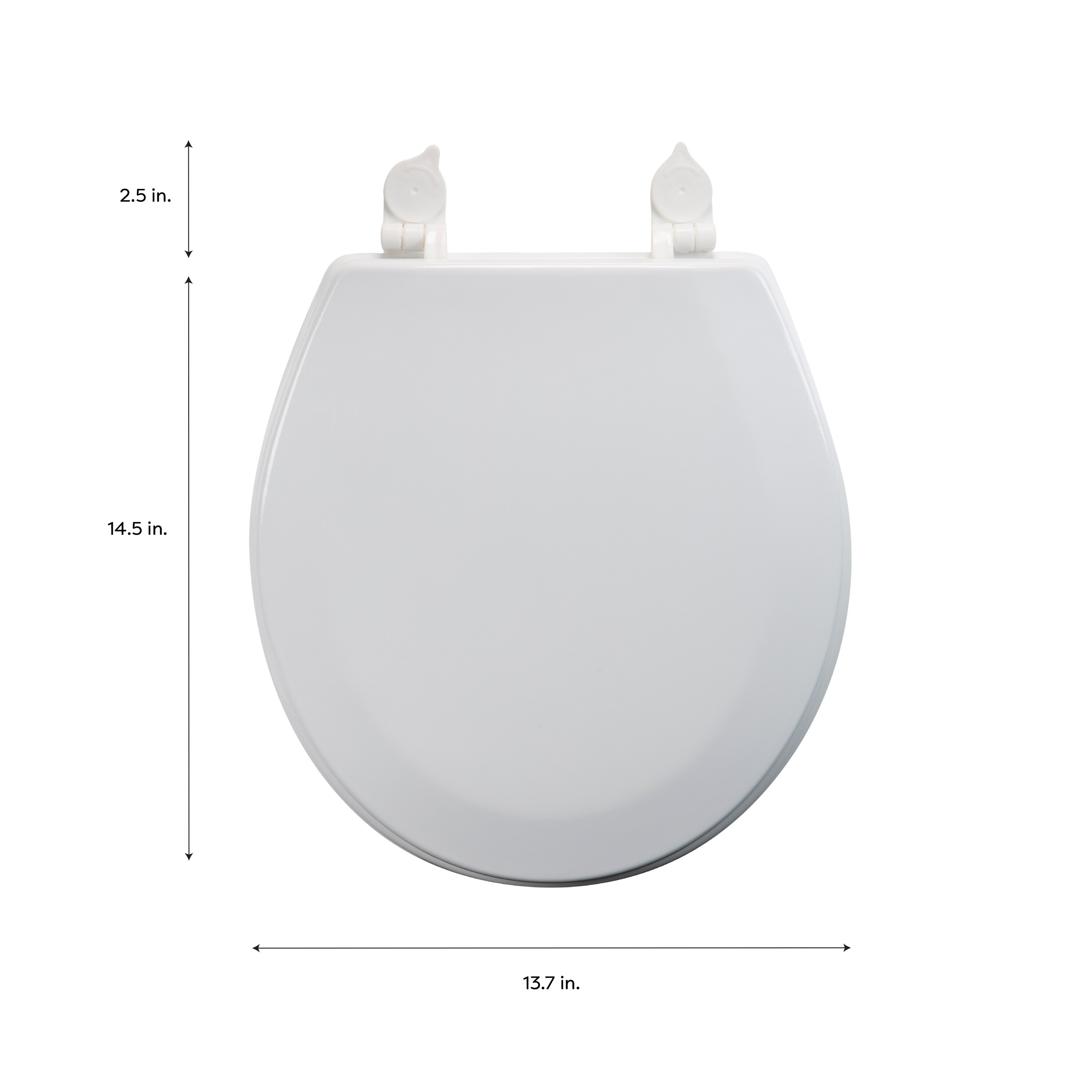 Bath Bliss Beveled Standard Round Toilet Seat, White