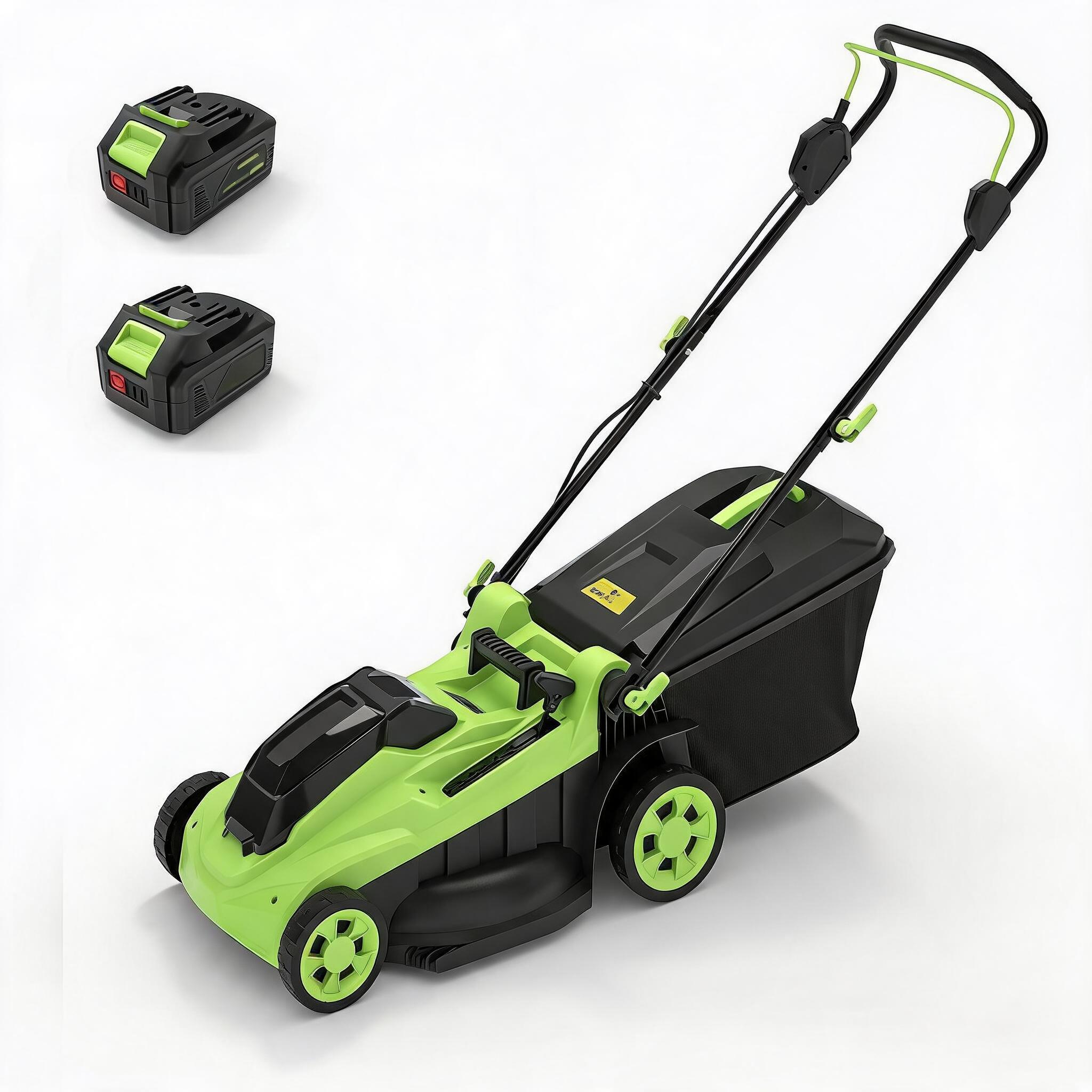 Aoile 40-Volt 17-In Cordless Lawn Mower Battery Powered Walk Behind Push Mower with Durable Deck Black and Green #09STJKWSRY-HXYY-269