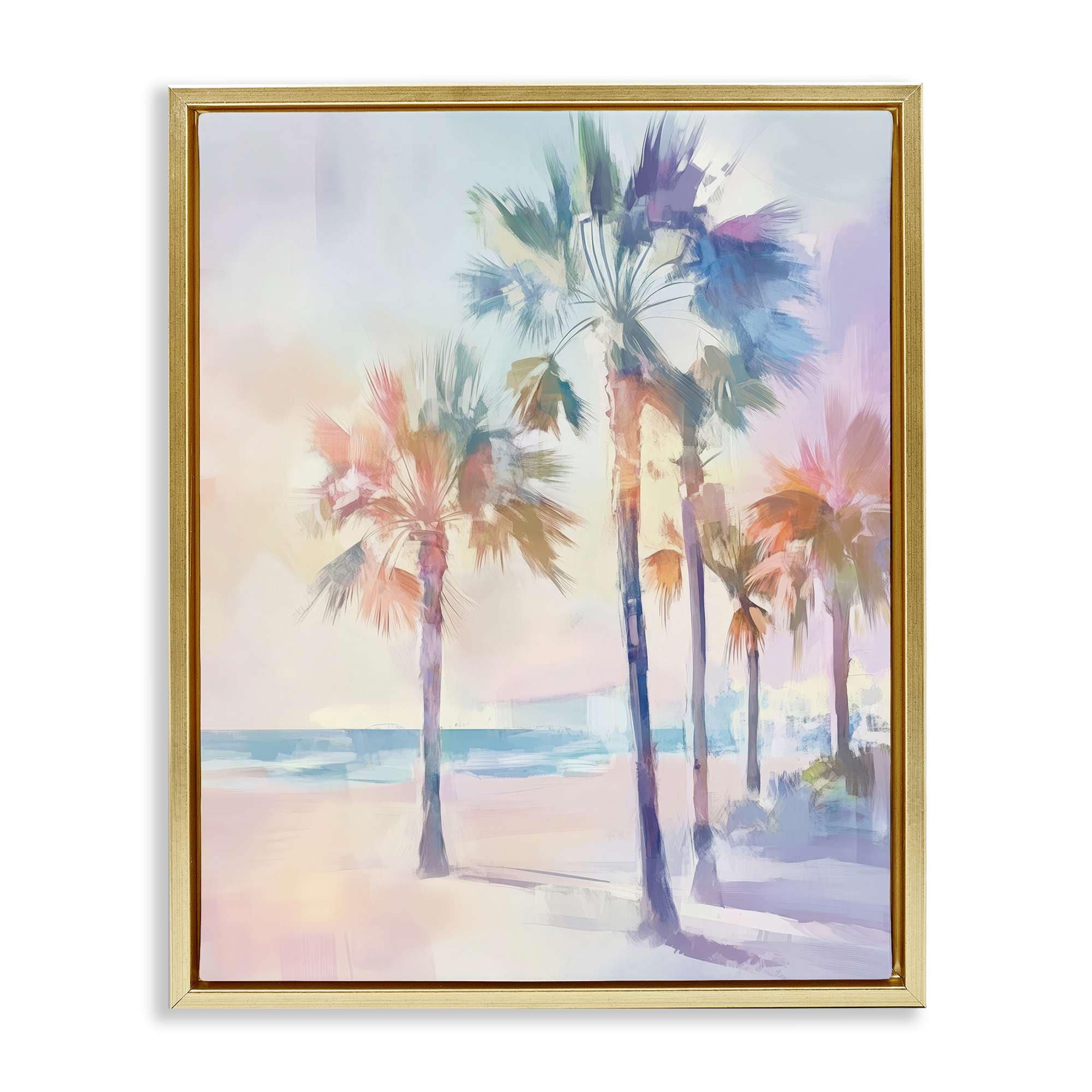 Stupell Industries BT-687-FFG-24X30 Pastel Warm Palm Trees Floating Frame design by Arlington Prints