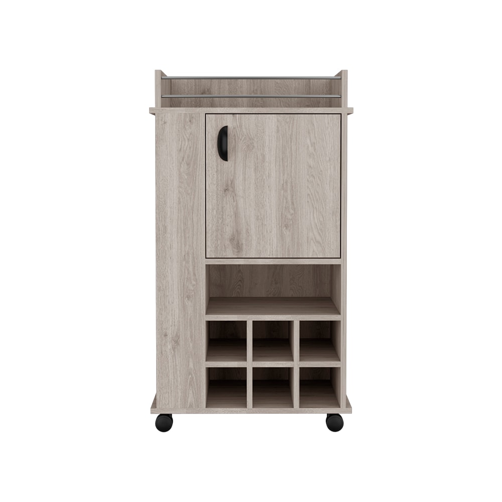 Damerin KK784A Gray Wood Base with Wood Wood Top Rolling Kitchen Island ( 21.65-Inches x 16.33-Inches x 38.77-Inches )
