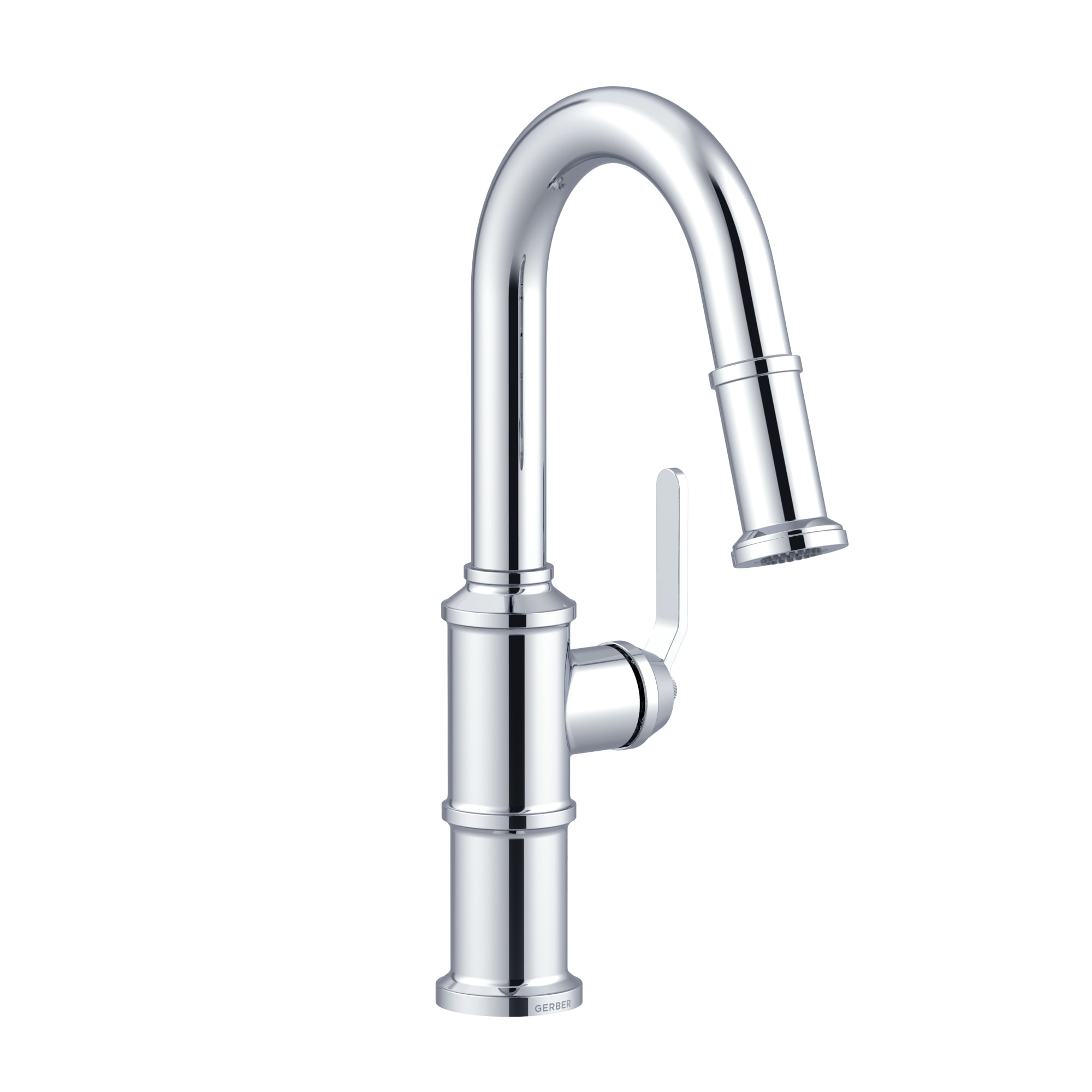 Gerber D150537 Chrome Single Handle Deck-mount Bar and Prep Kitchen Faucet with Sprayer