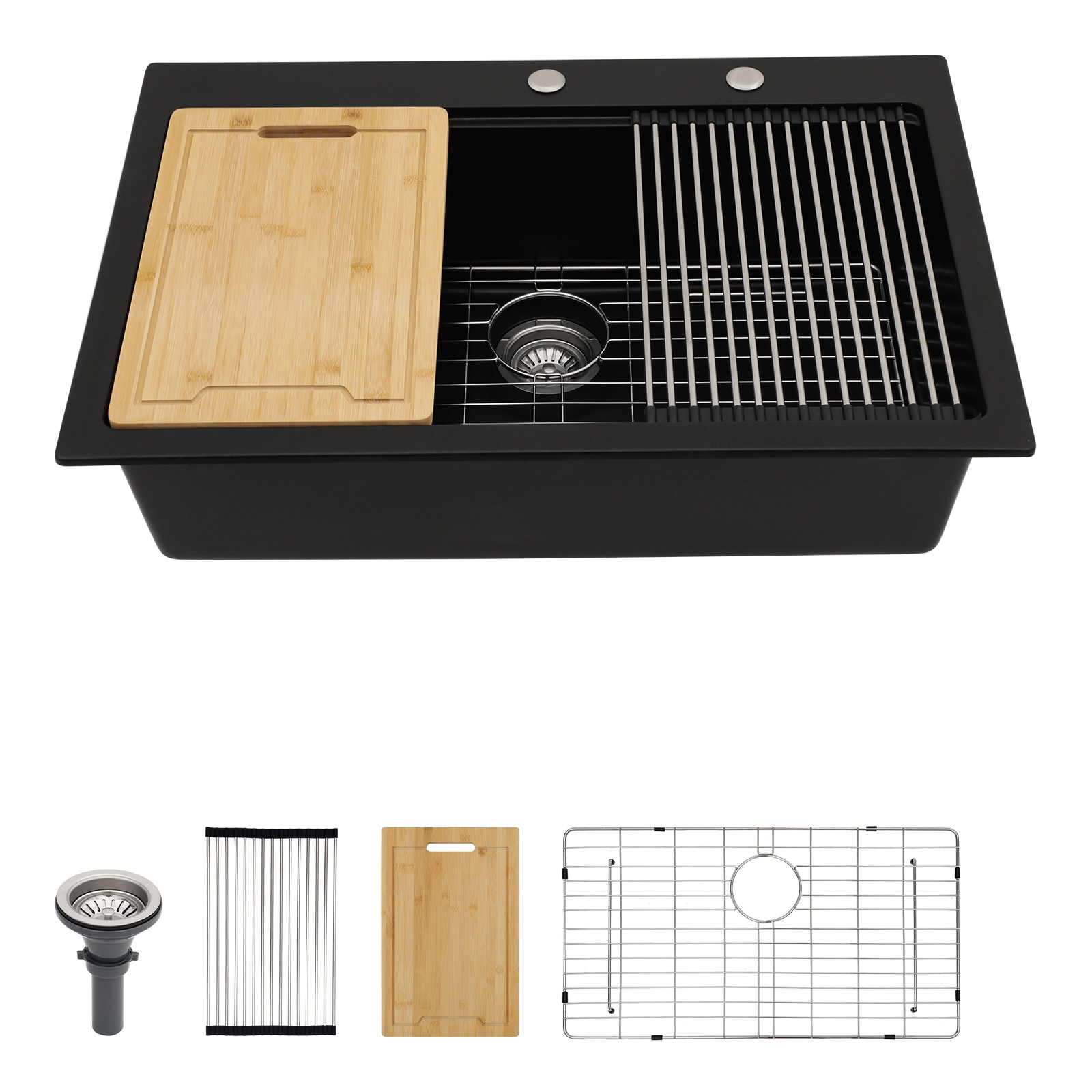 Lordear LD-SYSBLTS33 Drop-in 33-in x 22-in Quartz Single bowl Workstation Kitchen Sink