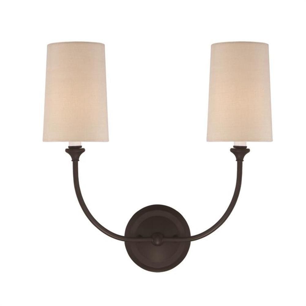 Crystorama 2242-DB Sylvan 15.87-in W 2 -Light Matte Bronze Transitional Wall Sconce