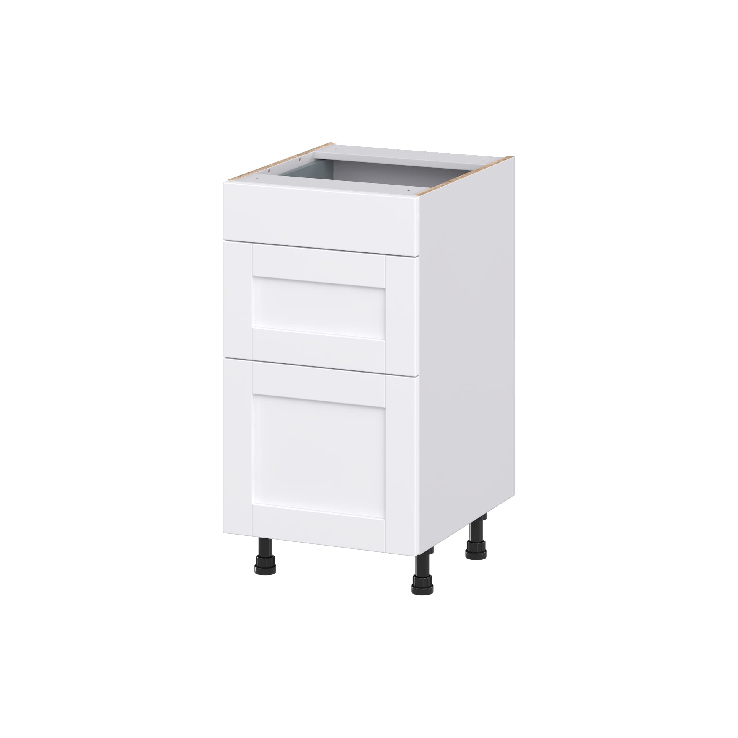 Hugo&Borg Rosemont 12-in W x 34.5-in H x 21-in D Glacier White 3-Drawer Base Fully Assembled Cabinet (Recessed Panel Style)
