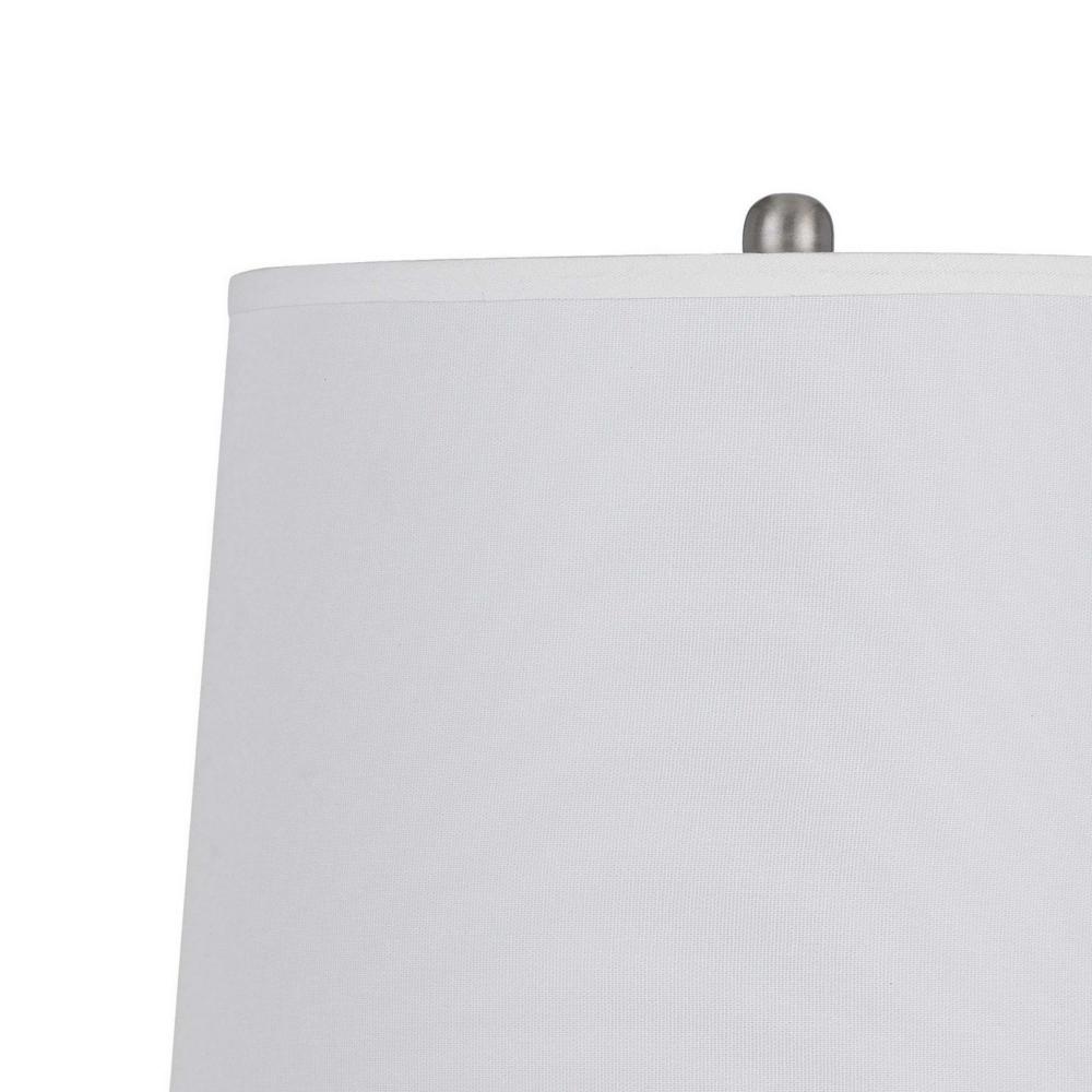Benzara Table Lamps 34.25-in White, Silver, Clear 3-way Table Lamp with ...