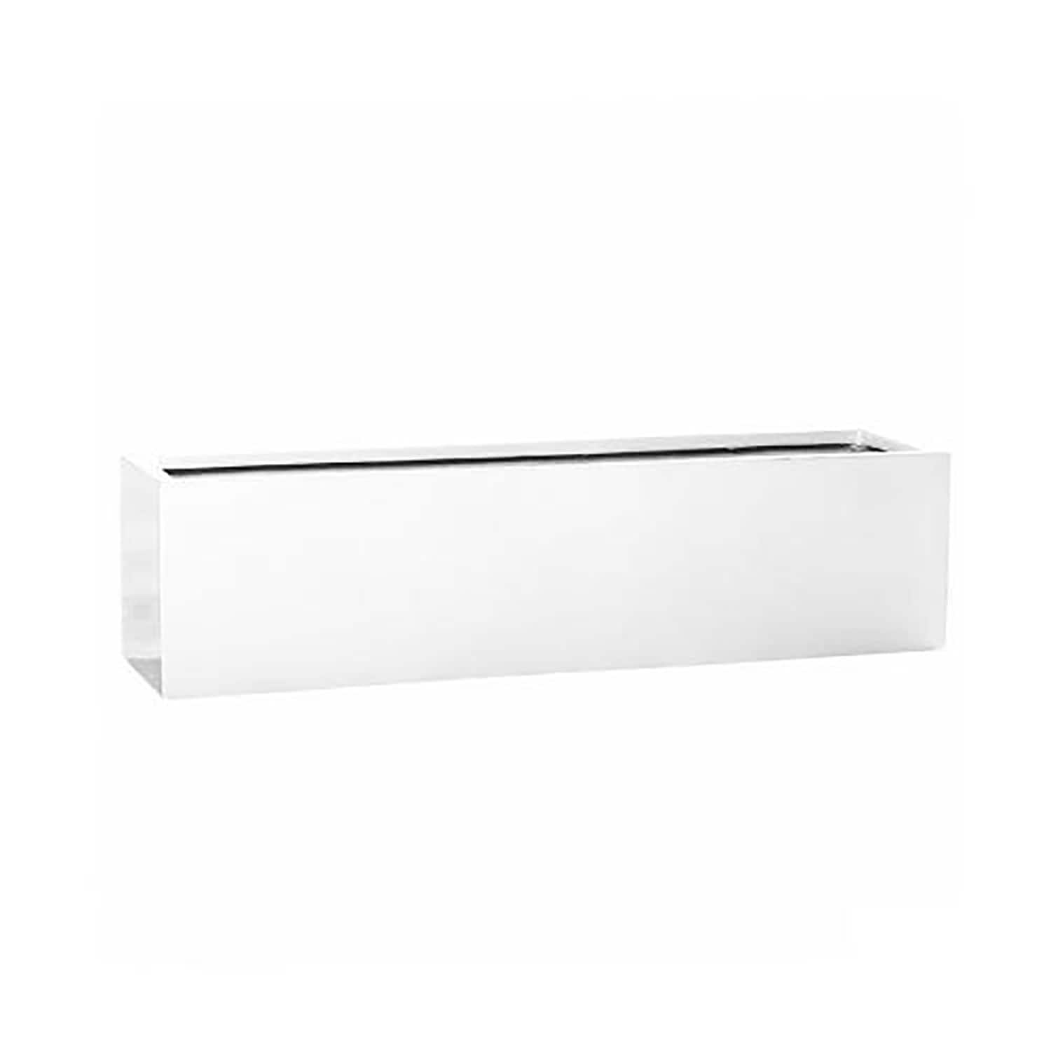 Vasesource CARLO8832WHS Rectangle 7.5-in W White Mixed/Composite Indoor/Outdoor Planter