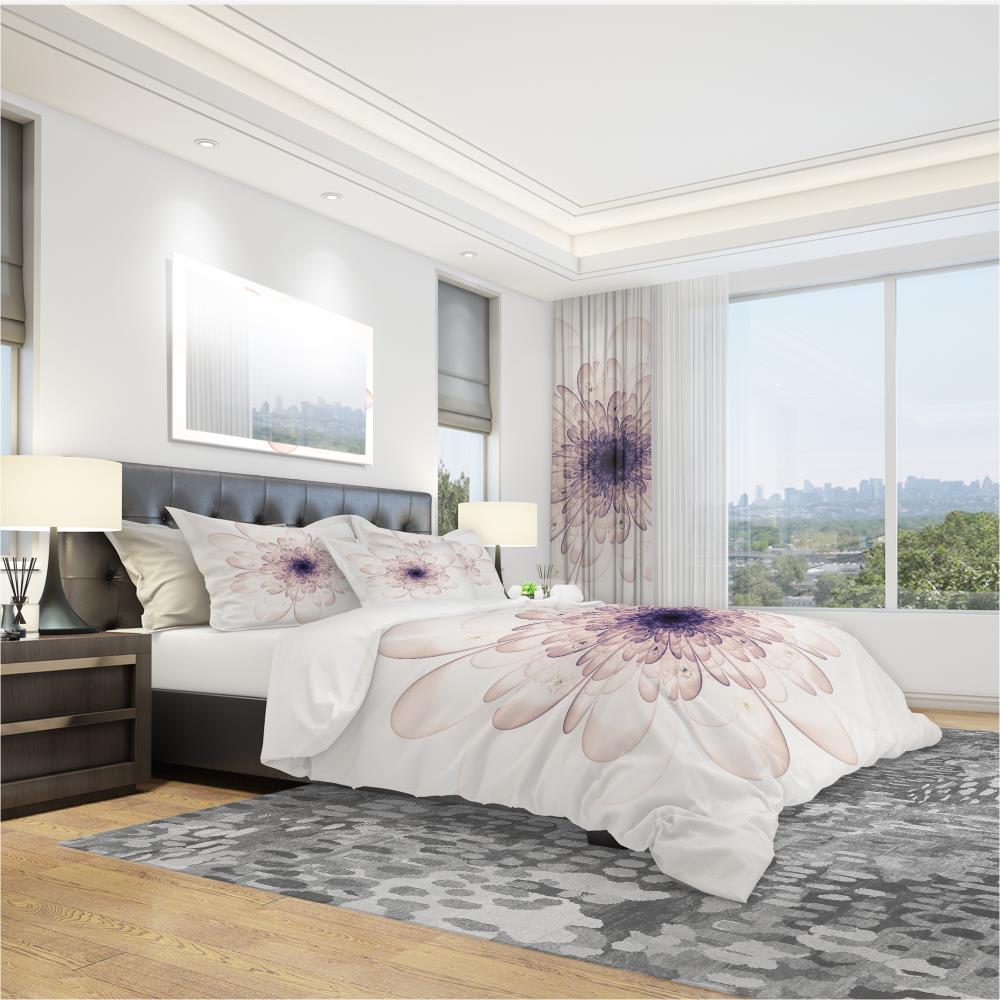 Designart BED12143-K 3 -Piece Purple King Duvet cover Set