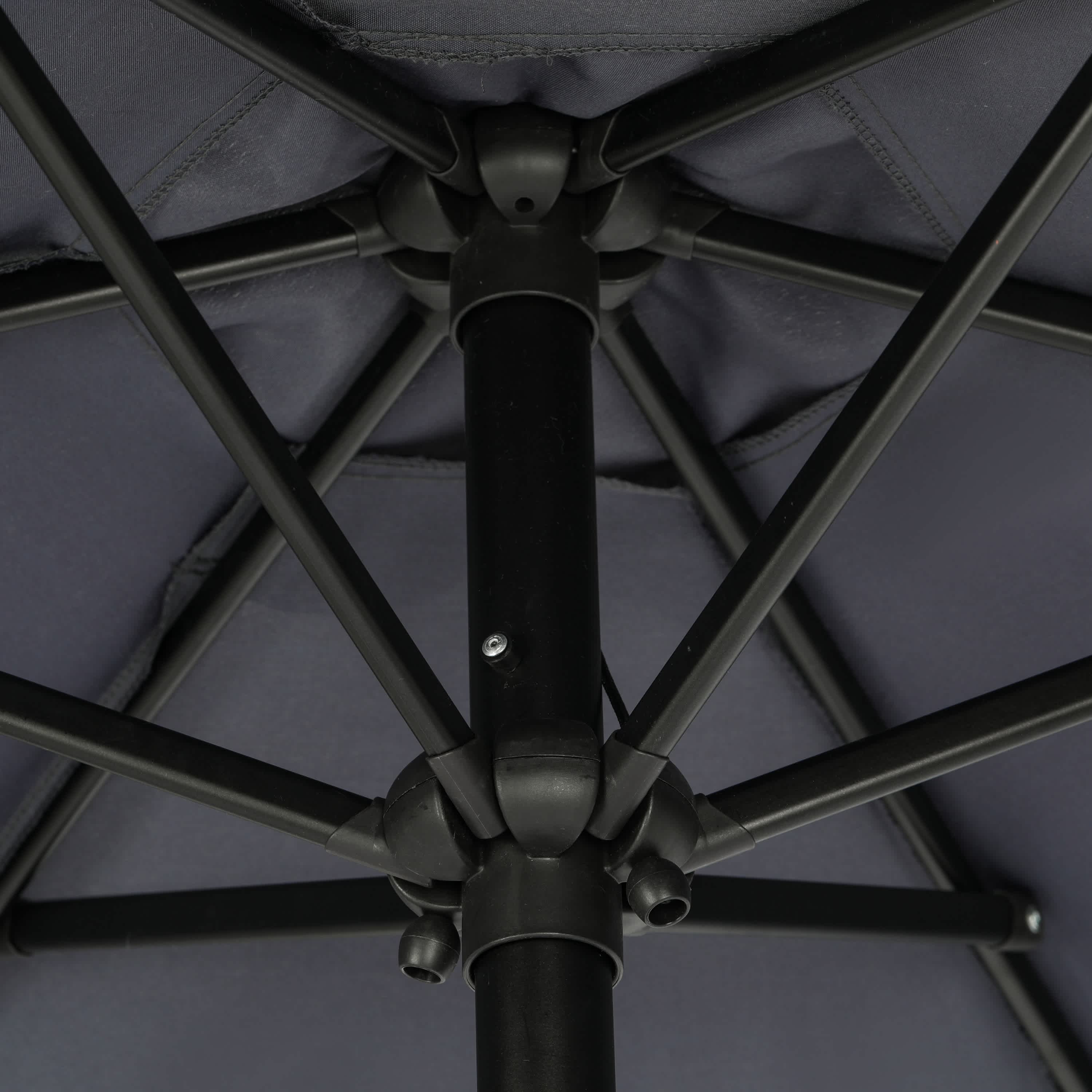 Slate Gray 7.5-ft Hexagon Steel Market Patio Umbrella