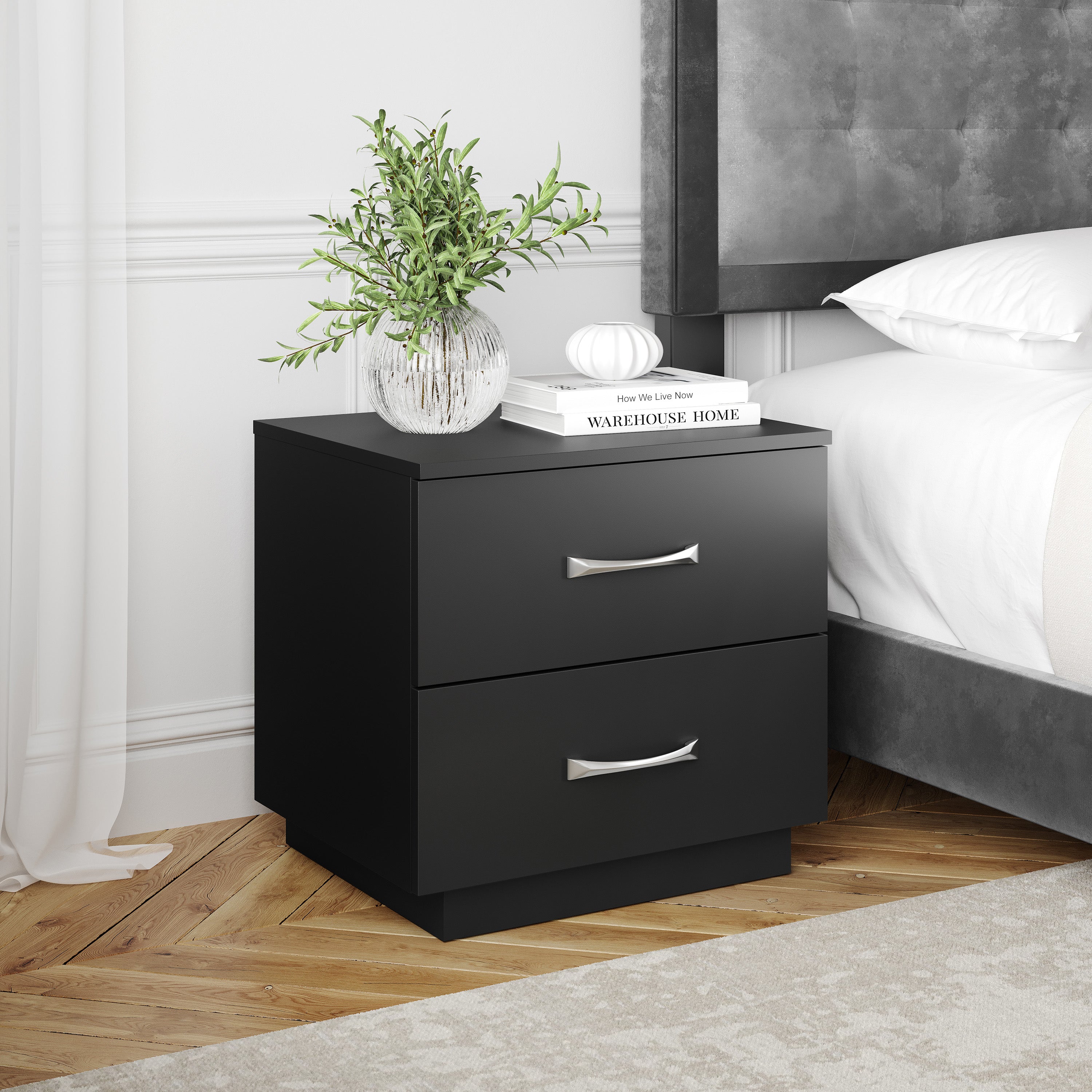 Boyd Sleep AMZHMLT16033GRNSTD Hamilton Low Profile Two Drawer Nightstand