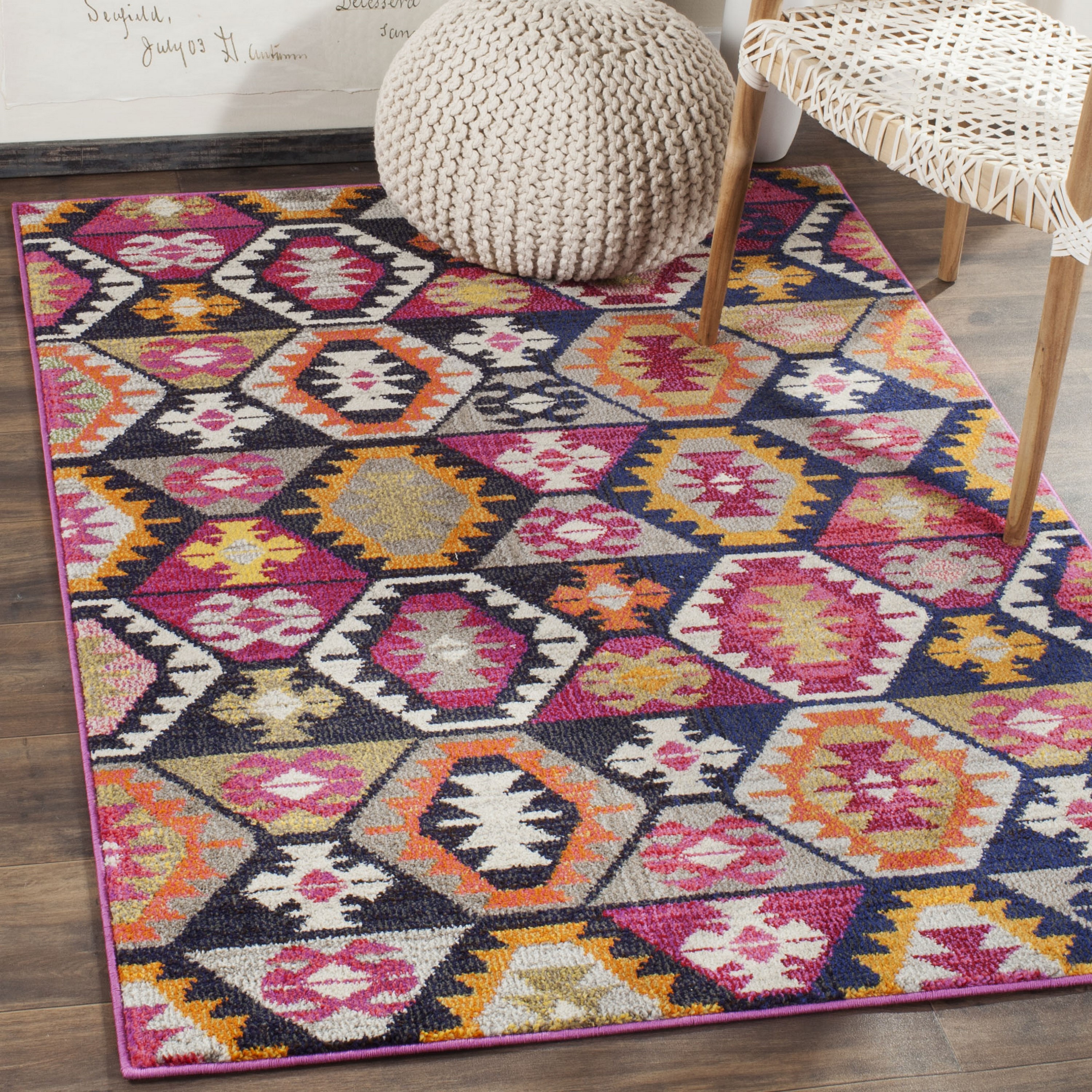 Safavieh MNC218F-4 Monaco Cheyenne 4 x 6 (ft) Loomed Polypropylene Multi Rectangular Indoor Abstract Southwestern Area rug