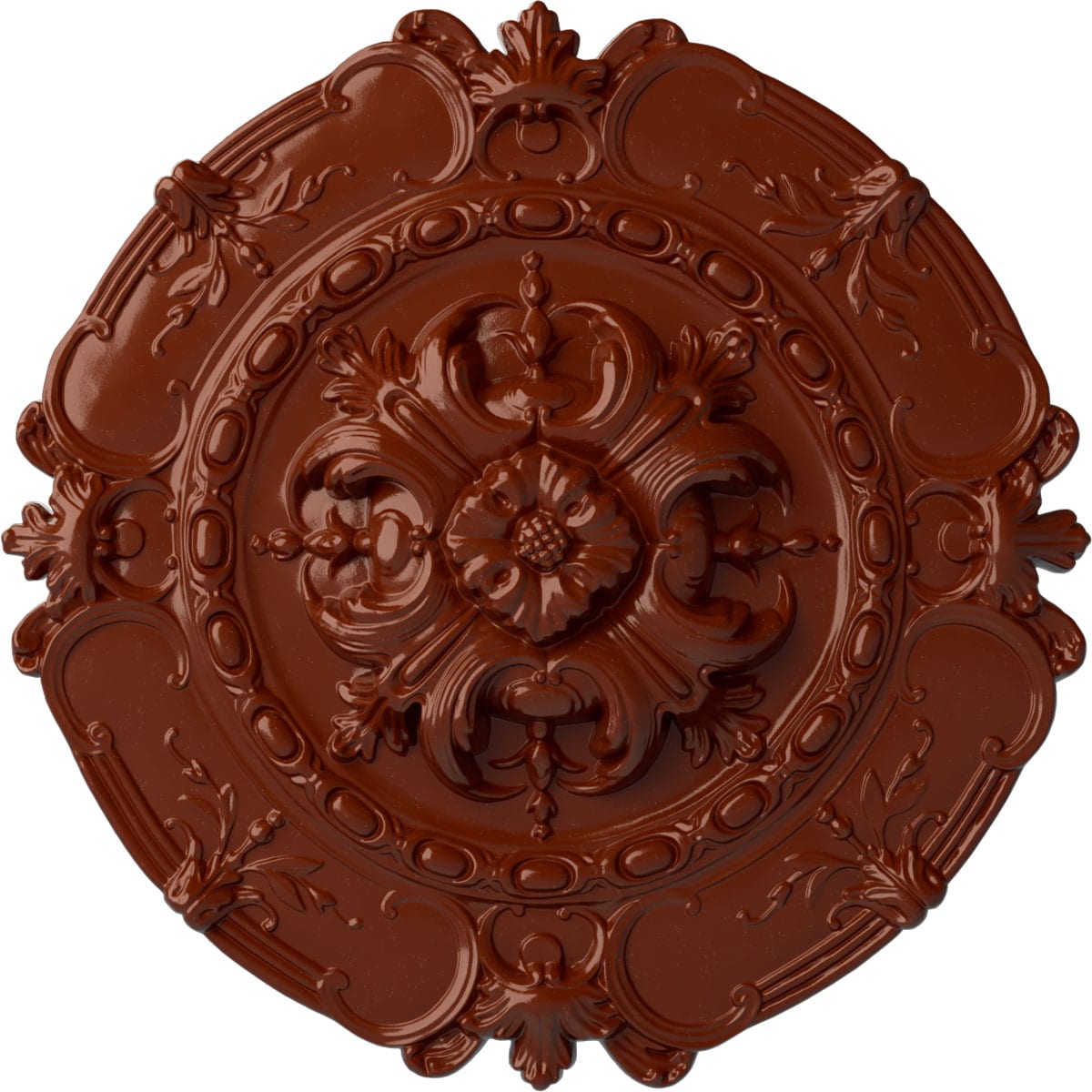 Ekena Millwork CM16SOFIF Southampton 16.5-in W x 16.5-in L Painted Firebrick Polyurethane Whole Ceiling Medallion