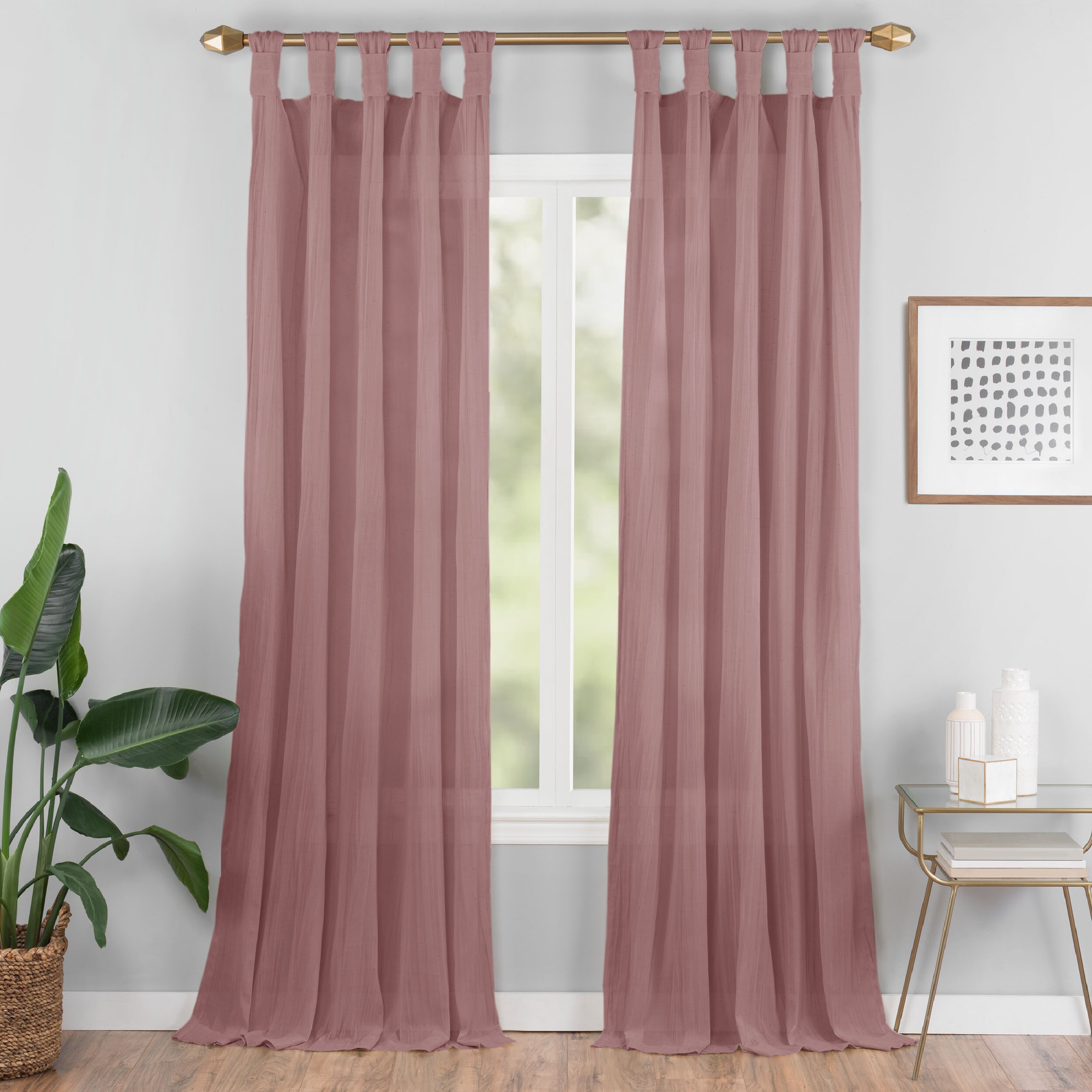 Vue 17925050X095DRS 95-in Red Light Filtering Standard Lined Top Tab Single Curtain Panel