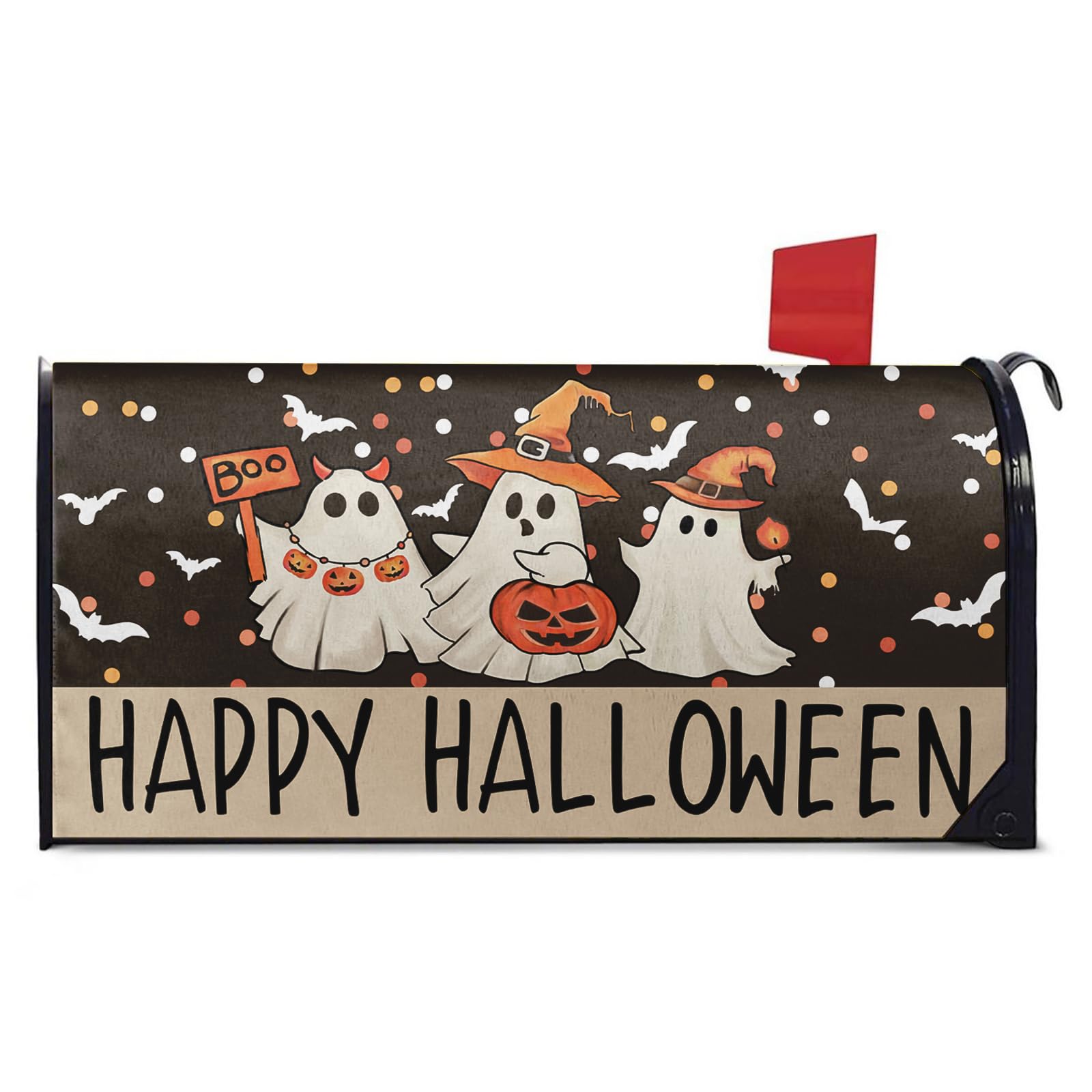 CYIKE  Halloween Mailbox Cover Pumpkin Ghost Magnetic Waterproof Mail Wrap for Outdoor Yard Garden 25.5 x 21 Inches durable home and garden