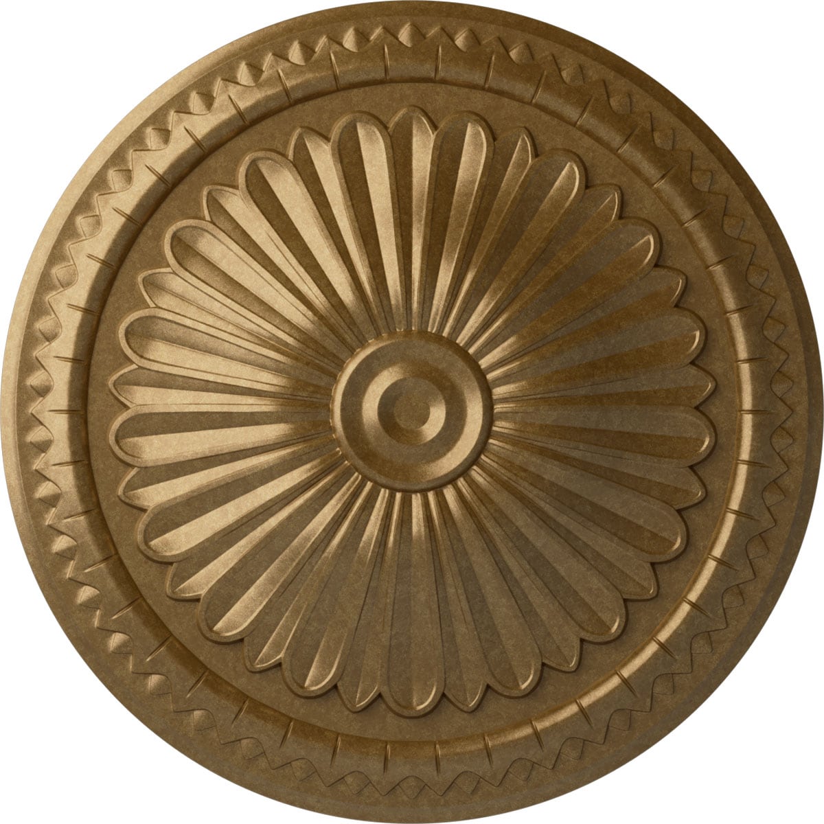 Ekena Millwork CM14AXPAS Alexa 15-in W x 15-in L Painted Pale Gold Polyurethane Whole Ceiling Medallion