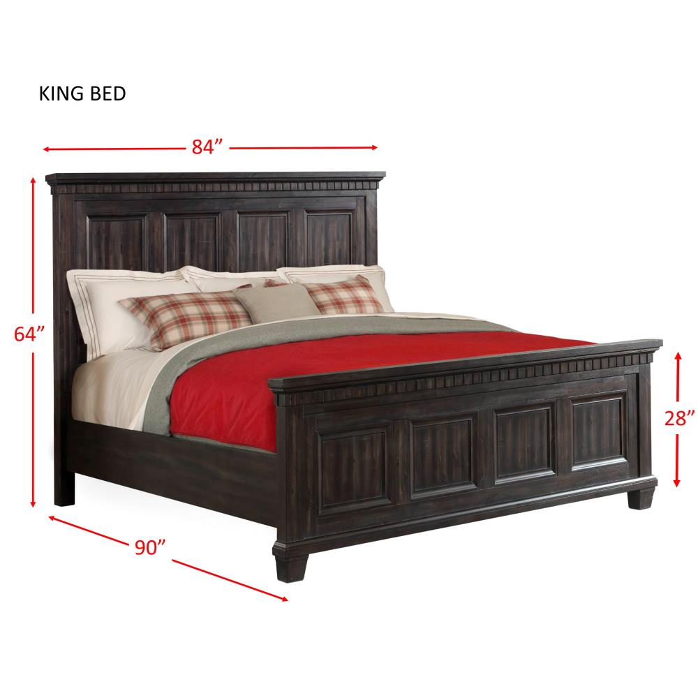 Steele Transitional King Bedroom Set in Smokey Gray Oak with LED Nightstand