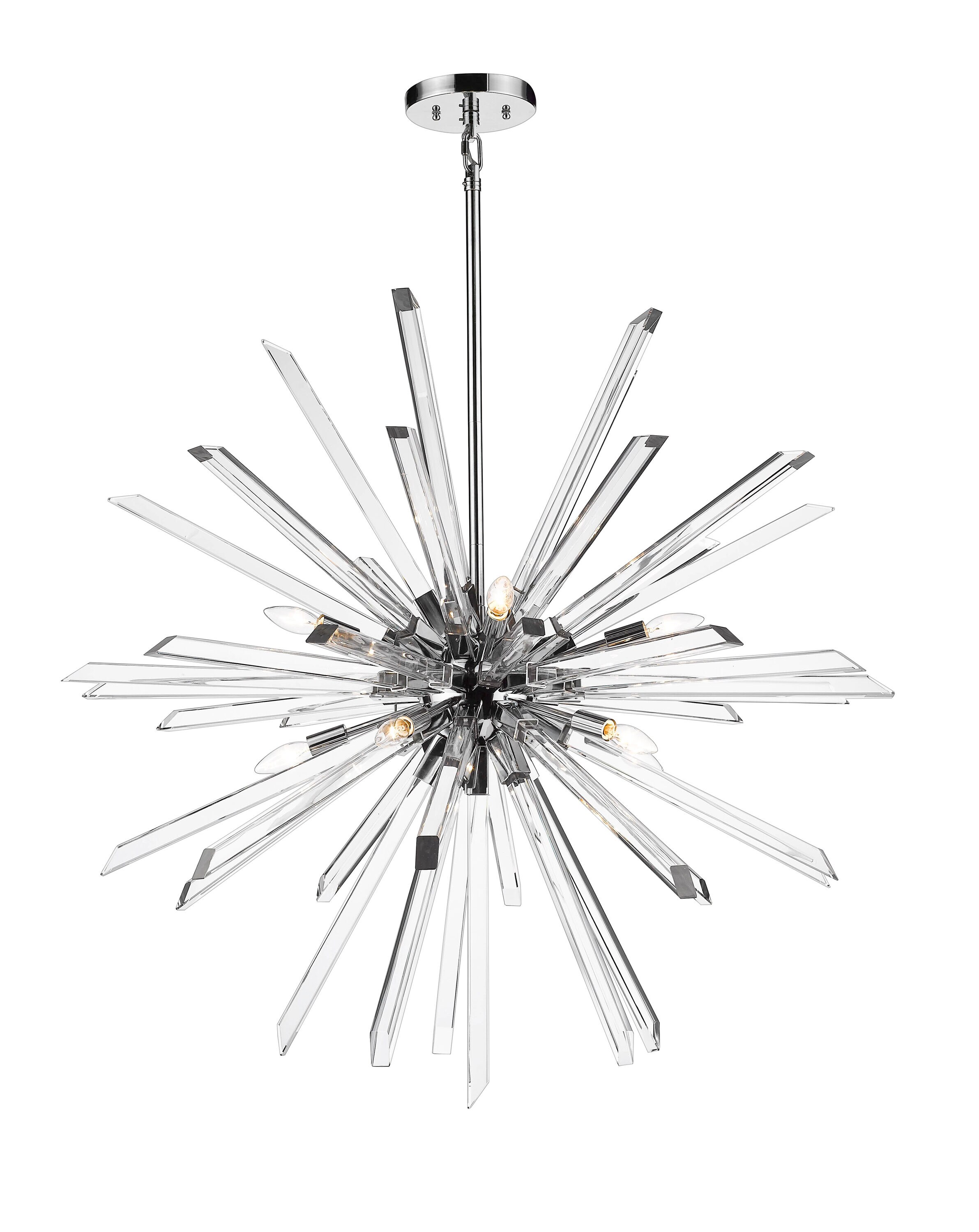 Chrome and Crystal 10-Light Modern Chandelier