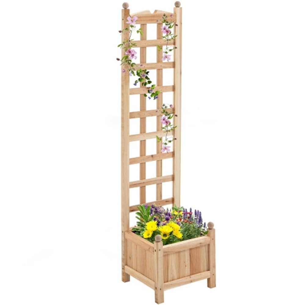 ZAKLOOP WU2225P174406 11.5-in W x 11.75-in L x 49.25-in H Brown Wood Raised Garden Bed