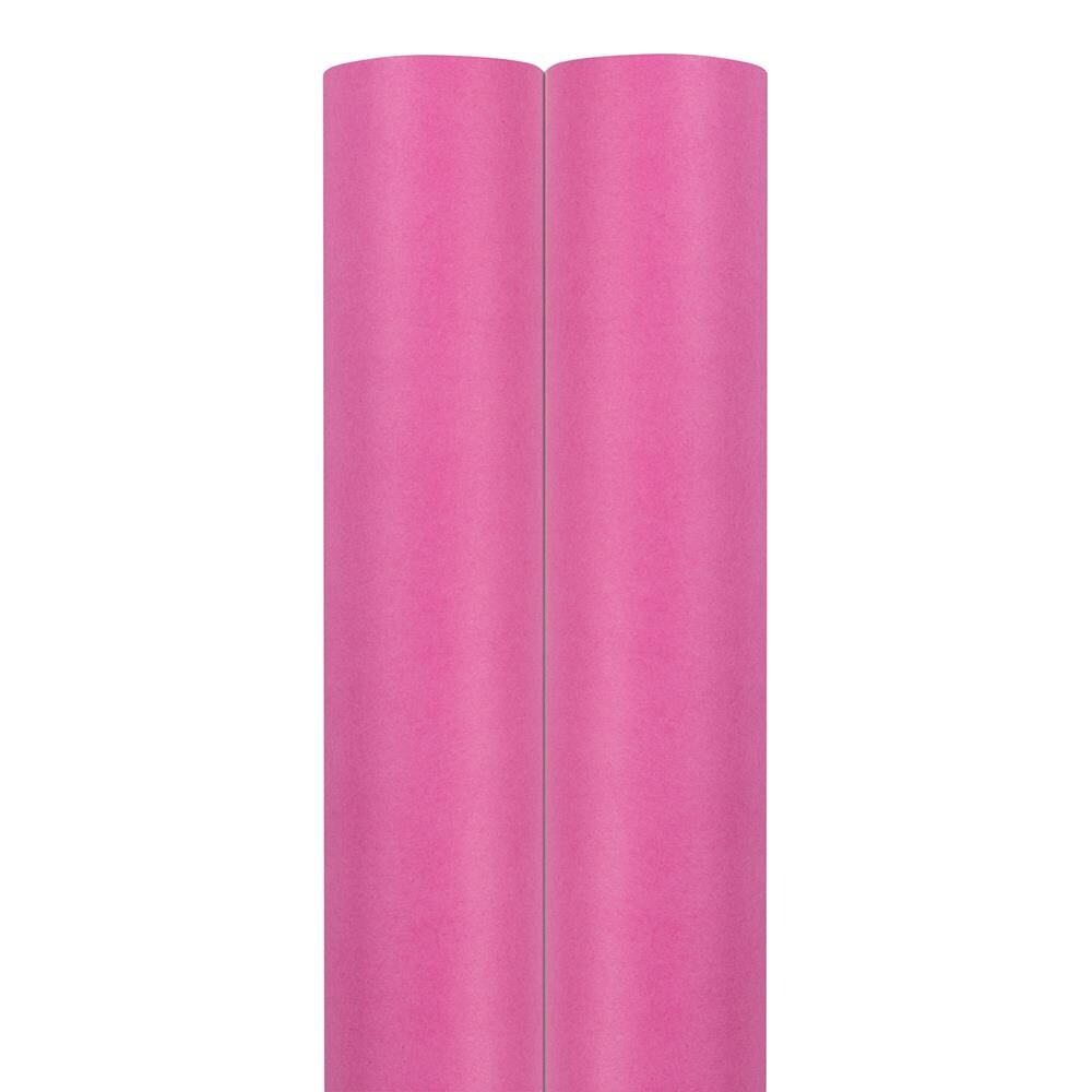 Jam Paper Fuchsia Matte Gift Wrapping Paper Roll - 2 Packs Of 25