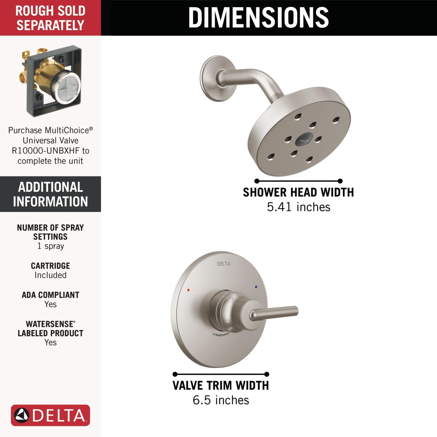 Delta T14259-SS Tub-Shower-Faucets - View #5