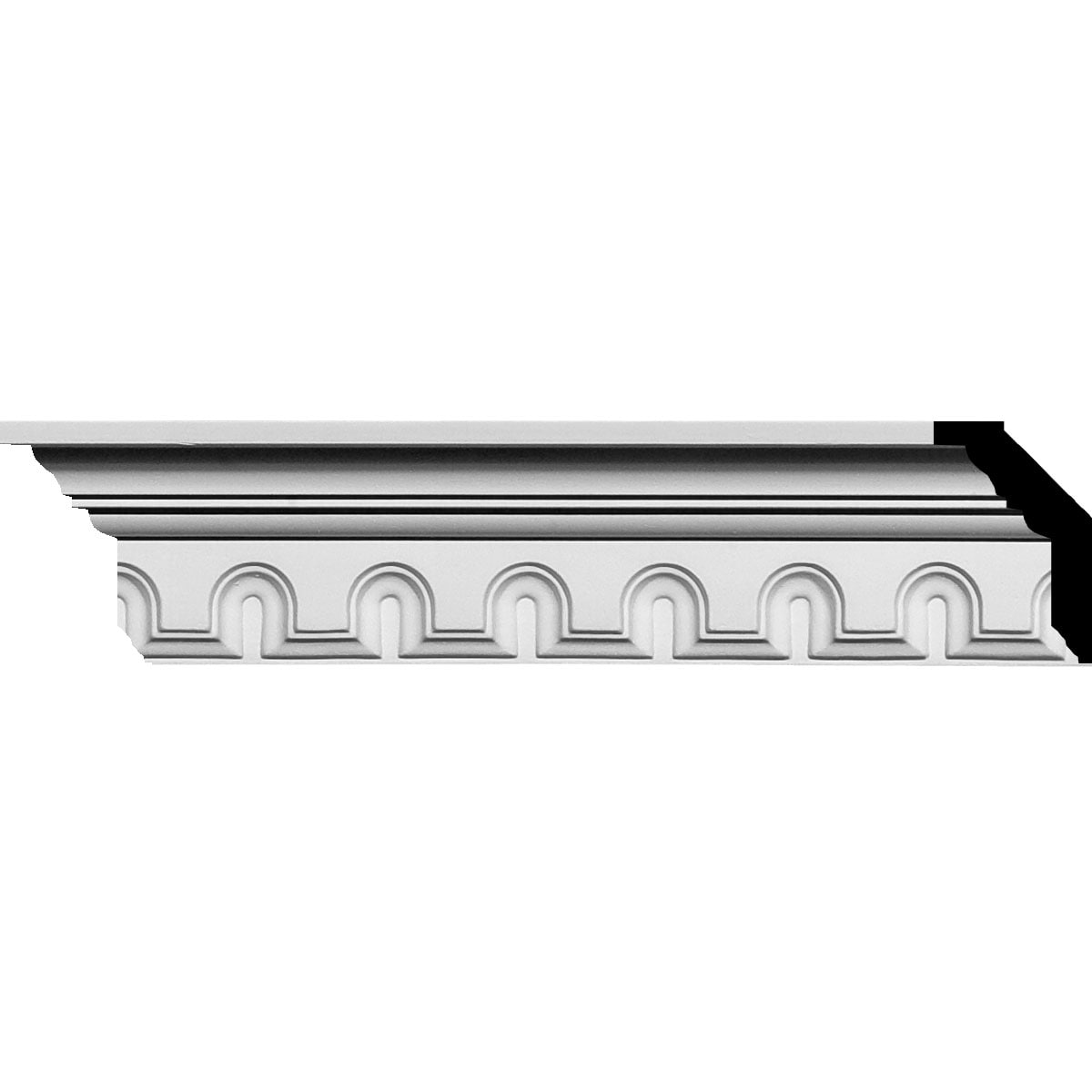 Ekena Millwork MLD03X02X03HE Heaton 3-1/8-in x 7-ft 10-1/2-in Primed Urethane MLD03X02X03HE Crown Moulding