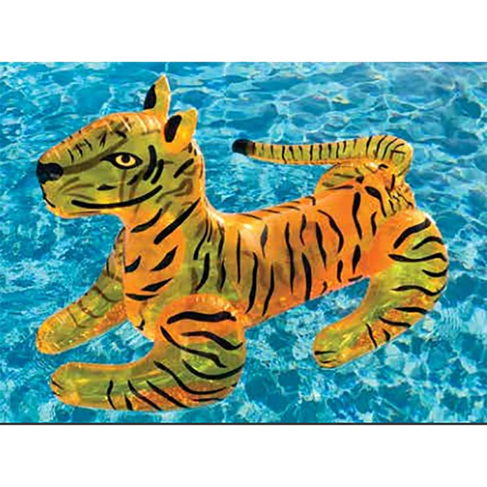 Swimline 208266 Giant 73" Long Wild Tiger Inflatable Ride On Swimming Pool Toy Float